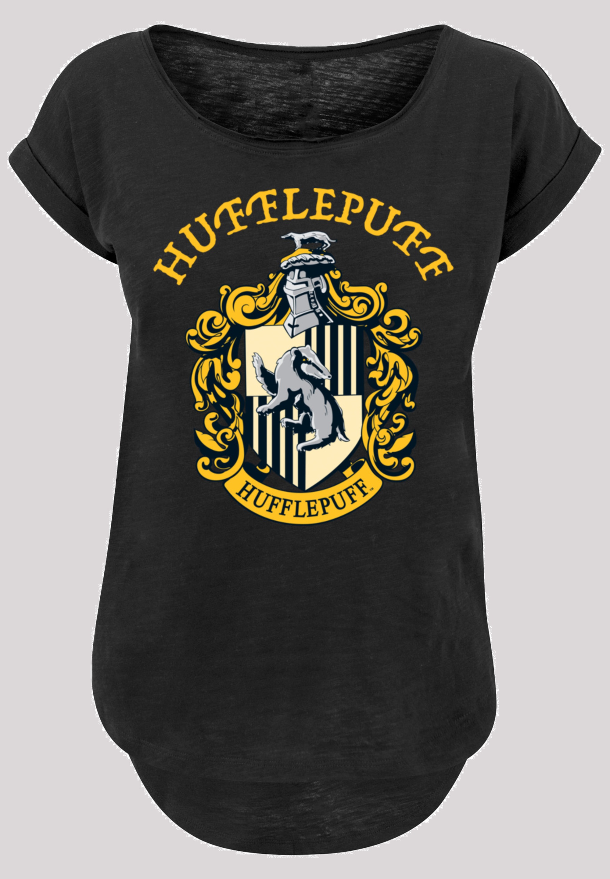 (1 Tee«, with Slub tlg.) Kurzarmshirt | Long F4NT4STIC Potter bestellen Hufflepuff Harry »Damen BAUR Crest Ladies