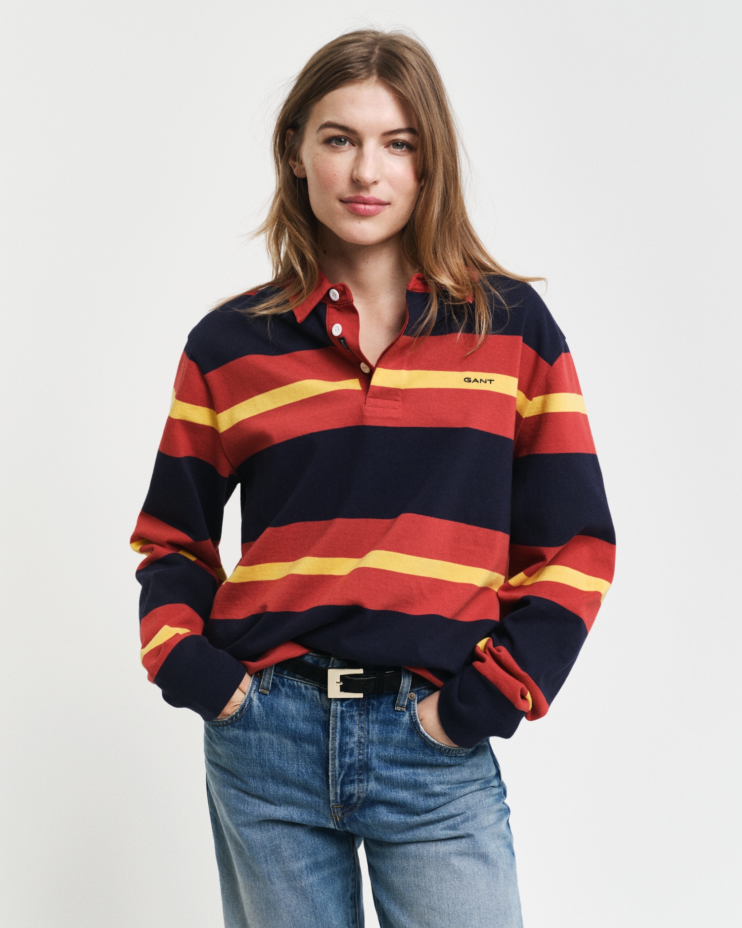 Gant Langarm-Poloshirt »MULTISTRIPE HEAVY RUGGER«, mit bunten Streifen, unisex