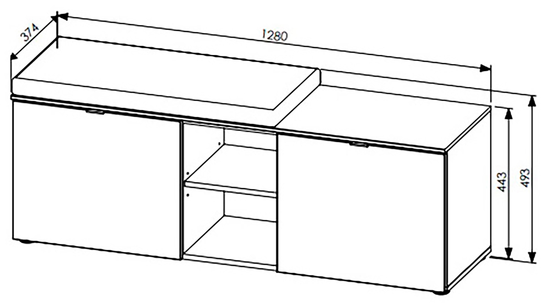Innostyle Schuhschrank »Bari Schuhbank inkl. Sitzkissen, BxHxT 128x50x38 cm«, (1 St.), 2 türig, 6 Fächer, Softclose, ABS Kantenschutz