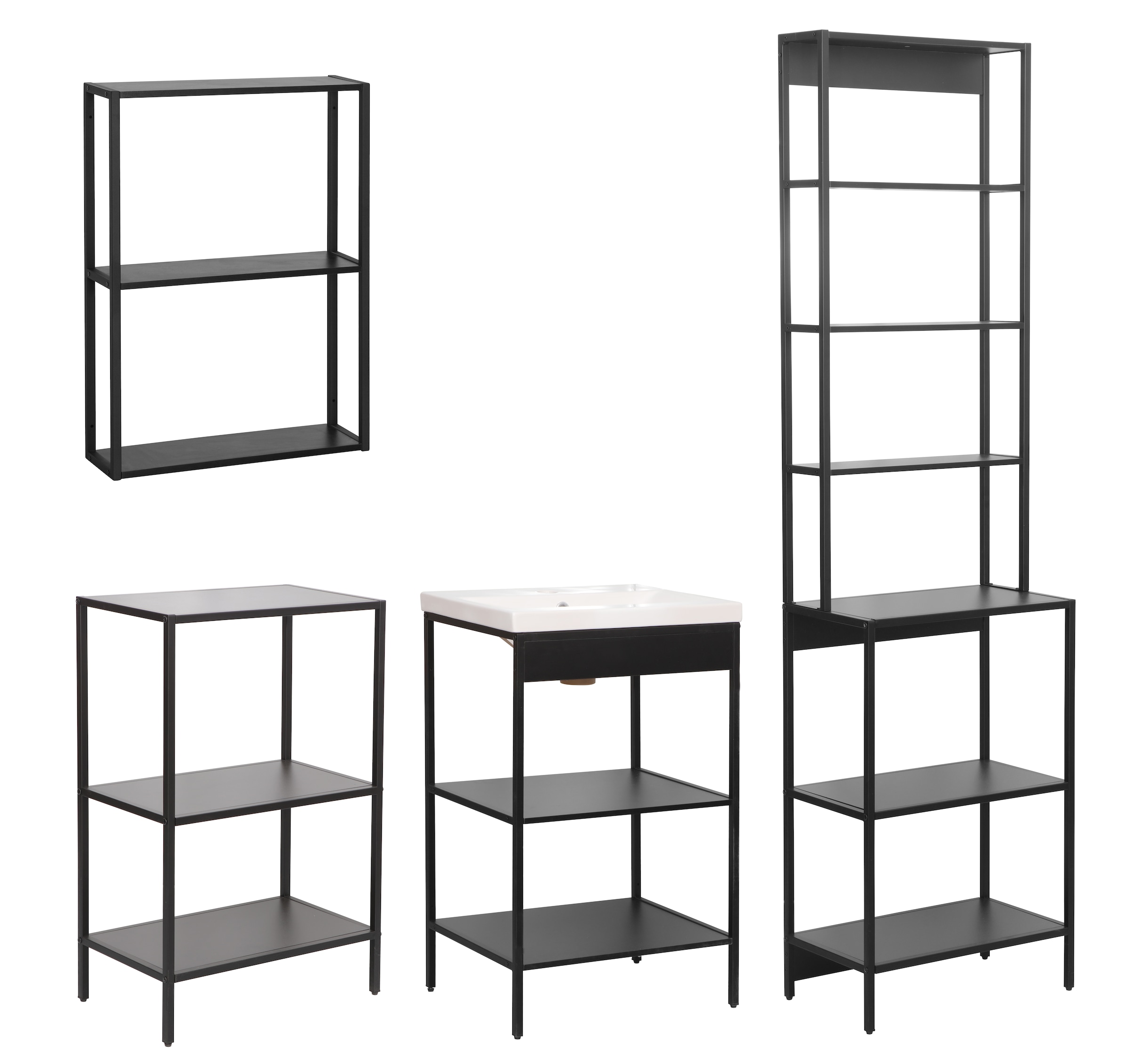 welltime Badmöbel-Set "Lodi", (Komplett-Set, 5 St.), Badregale: Badregal, W günstig online kaufen