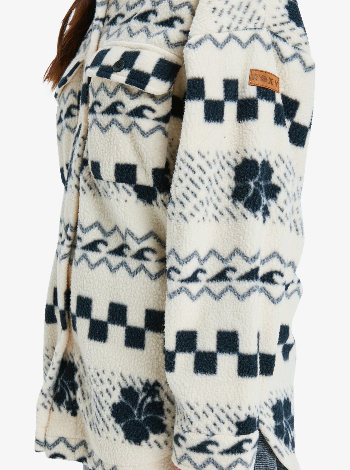 Roxy Fleecejacke »MORNING CRUSH SHACKET« 1 Stk. tlg. mit Kapuze, aus Polyester, sportlicher Stil