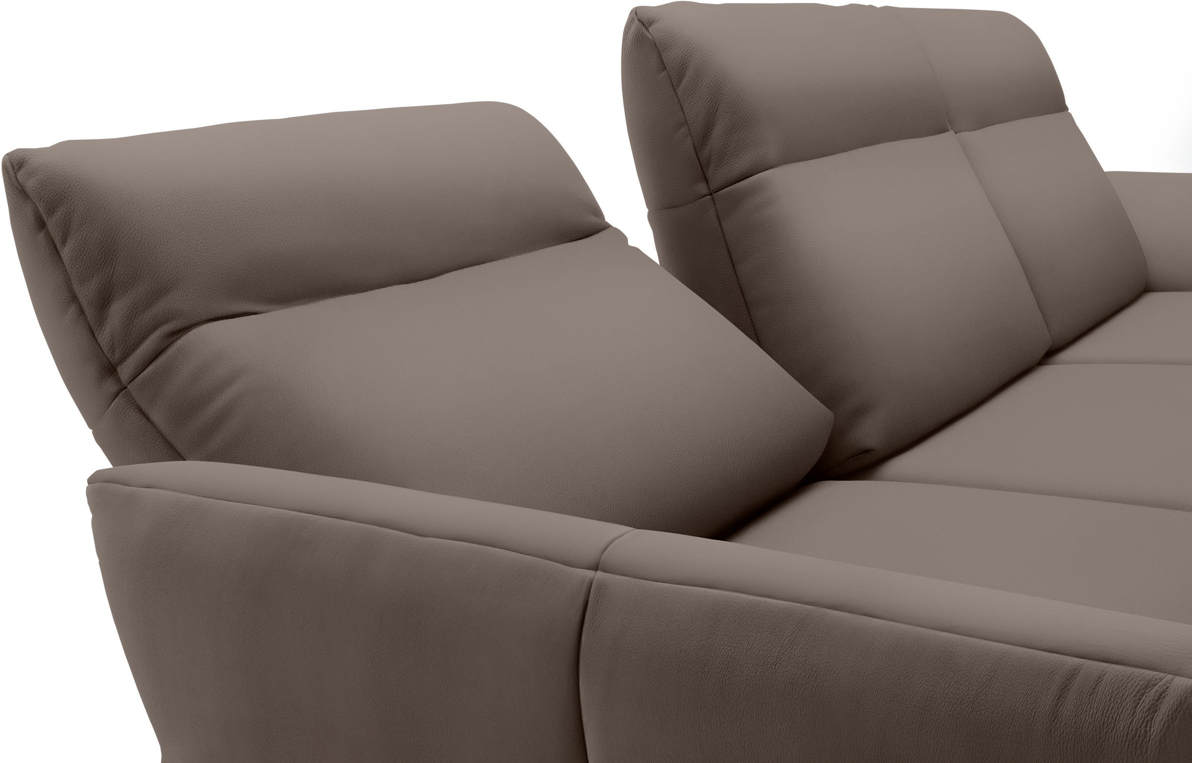 Creation BY ROLF BENZ Ecksofa »CR.460«, Sockel in Eiche, Alugussfüße in umbragrau, Breite 298 cm