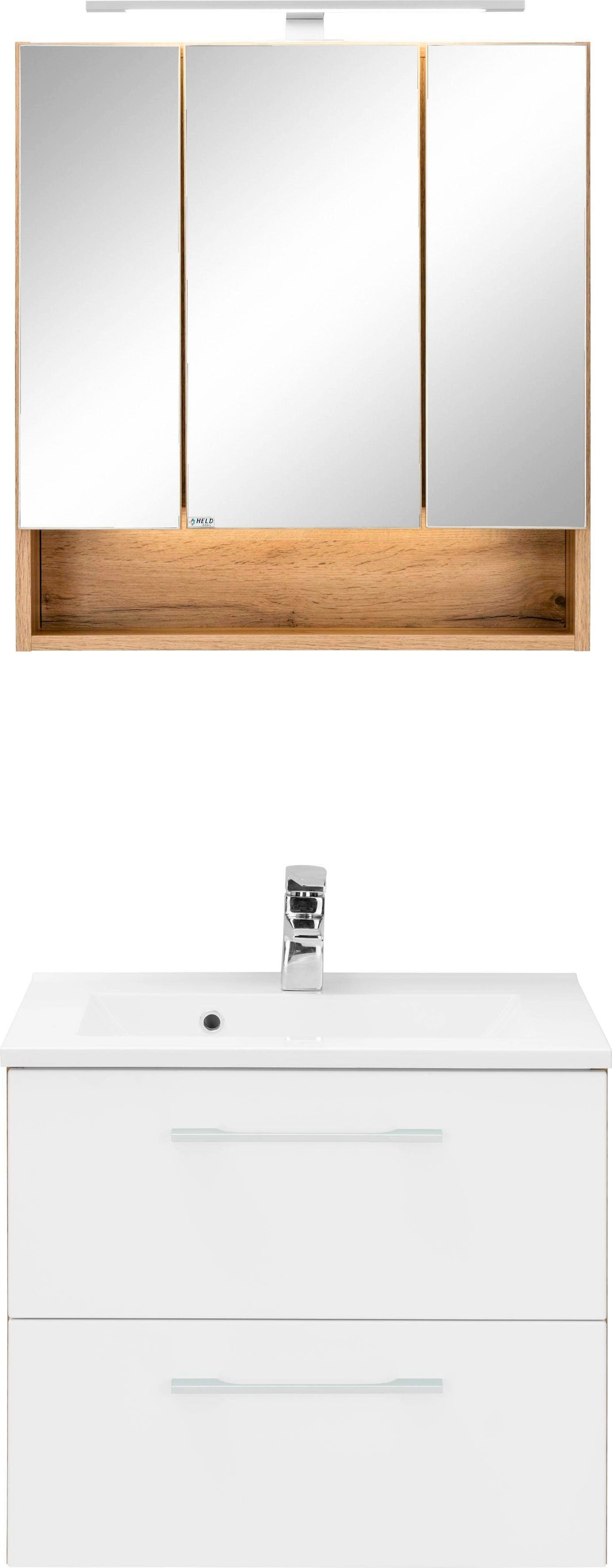 HELD MÖBEL cm, (2 »Soria«, St.), BAUR | bestellen 60 Breite Waschtisch Badmöbel-Set Spiegelschrank