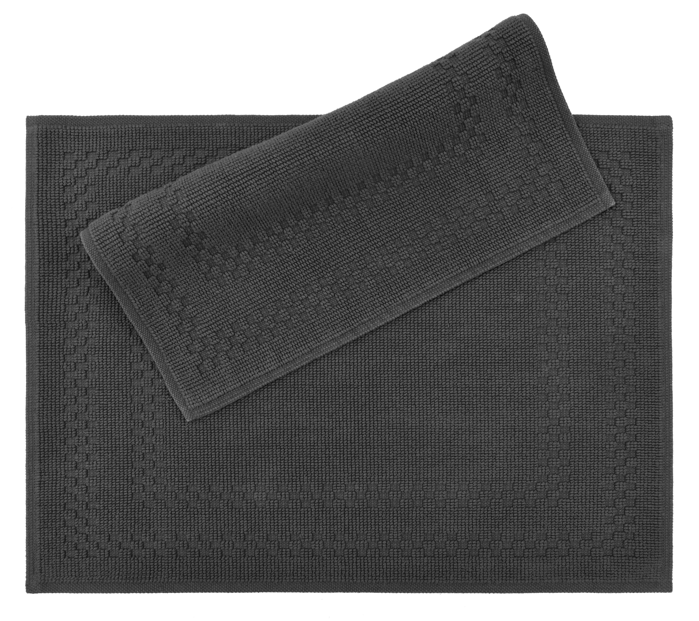 OTTO home Badematte »Regona, 2 tlg. Hotelmatten-Set, 50x70 cm« Höhe 5 mm rutschhemmend beschichtet schnell trocknend 2-teiliges Set, einfarbig, Badematten Set, 100% Baumwolle