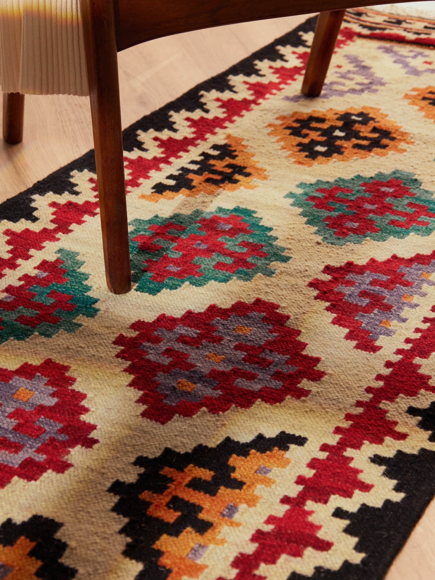 HANSE Home Teppich »Kelim Kian«, rechteckig, 3 mm Höhe, Wolle, Baumwolle, Natur, Handgewebt, orientalisch, Boho, traditionell