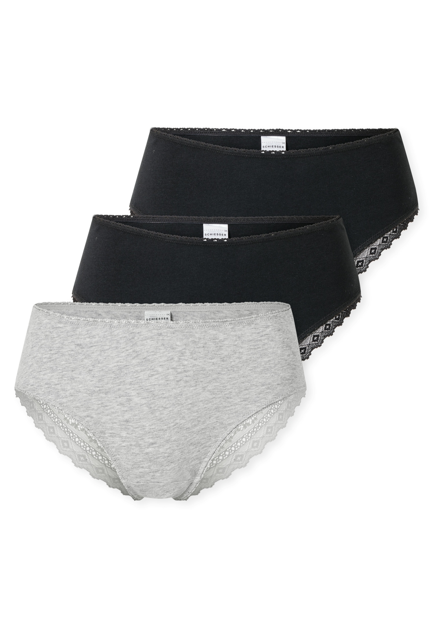 Schiesser Brasilslip "Modern Multipacks", (3er Pack), Spitzenbänder, Single günstig online kaufen