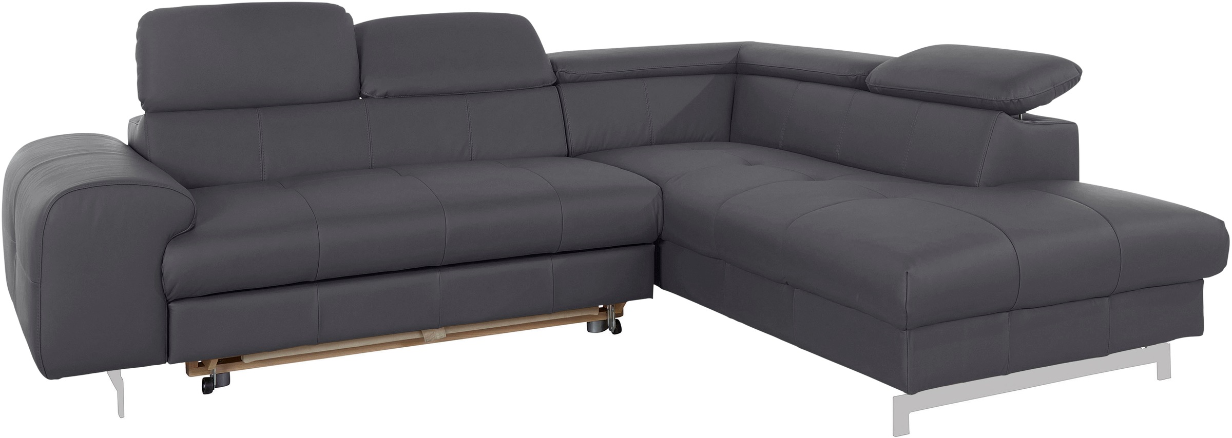 COTTA Ecksofa »Chef L-Form«, mit Kopfteilverstellung, edle Metallkufen, wahlweise mit Bettfunktion