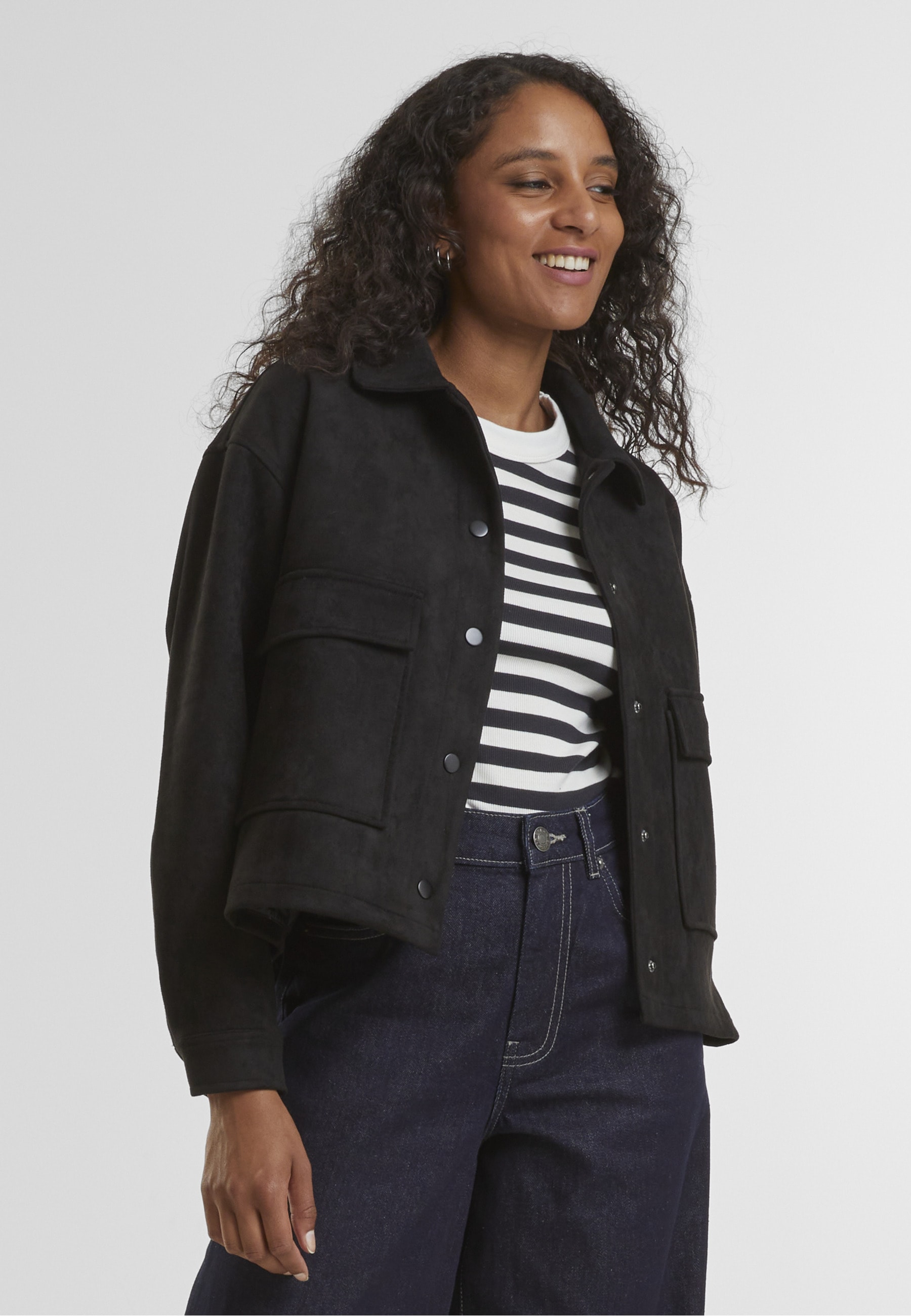 URBAN CLASSICS Allwetterjacke »Urban Classics Ladies Soft Touch Jacket« 1 Stk. tlg. ohne Kapuze
