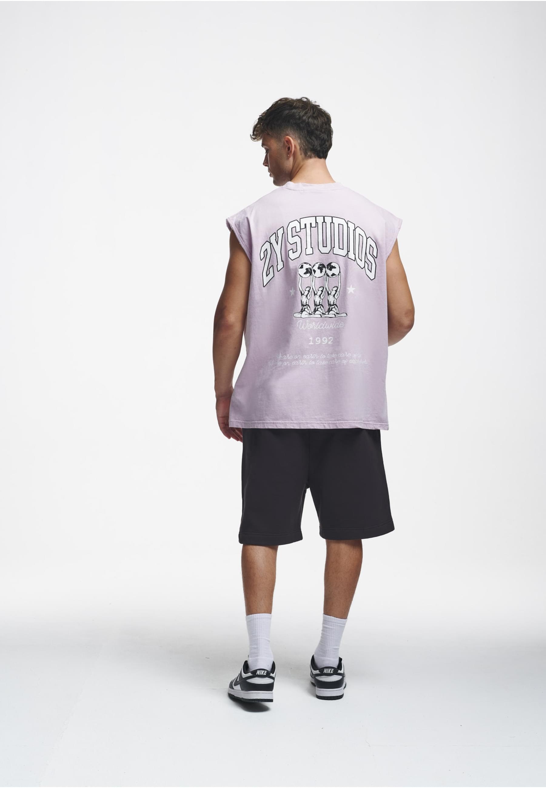 2Y Studios Tanktop »2Y Studios Herren 2Y Globus Oversize Sleeveless Shirt«, (1 tlg.)