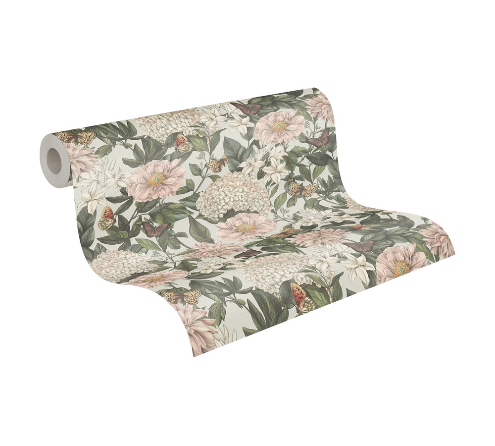 living walls Vliestapete »Drawn Into Nature florale Tapete Mustertapete Pflanzen Natur« matt strukturiert Vliestapete Blätter für Schlafzimmer Küche Wohnzimmer Floral Design