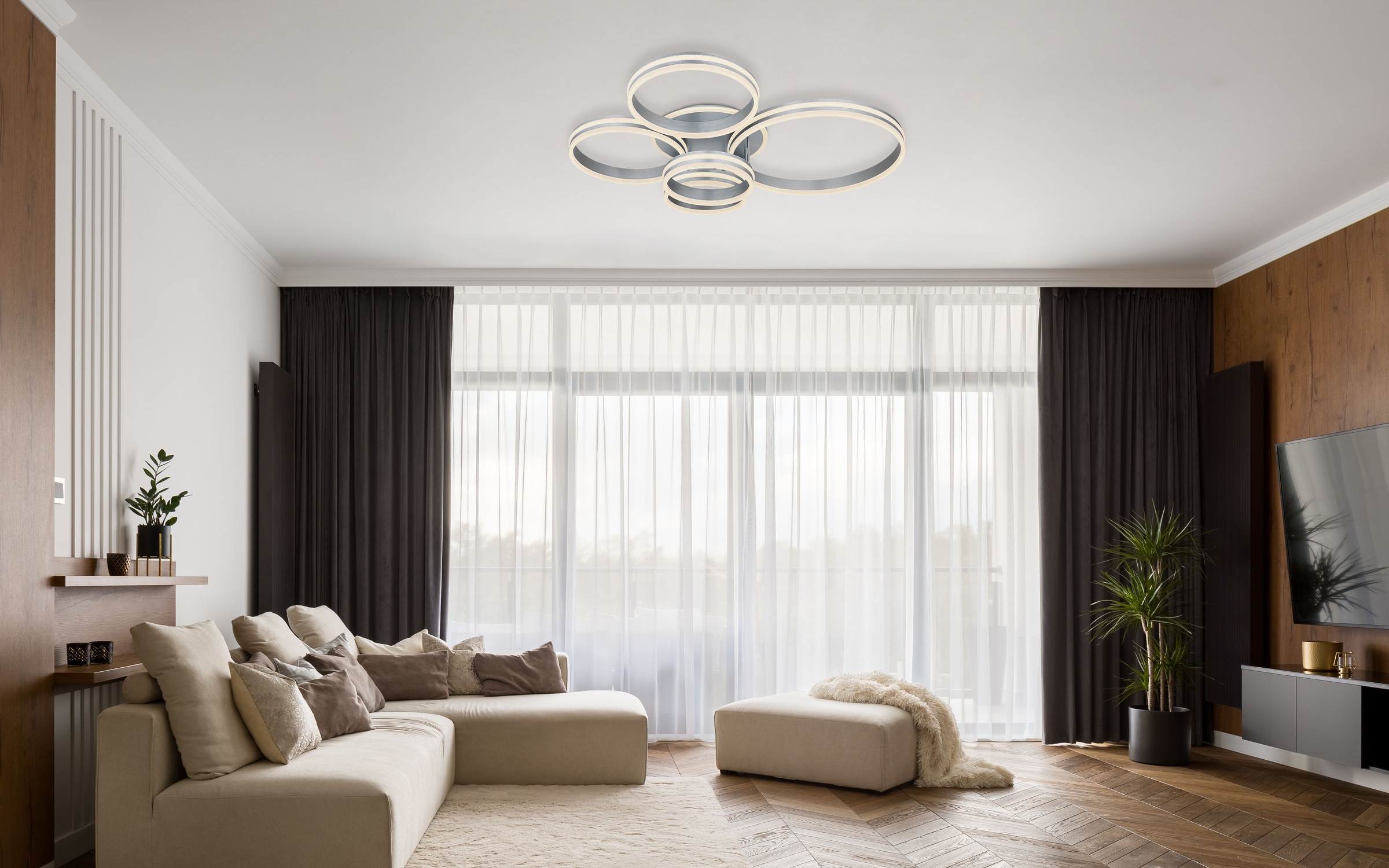 GLOBO LIGHTING LED Deckenleuchte »RUBIO«, Leuchtmittel LED-Modul | LED fest integriert, Deckenlampe/Wohnzimmer/Schlafzimmer/modern