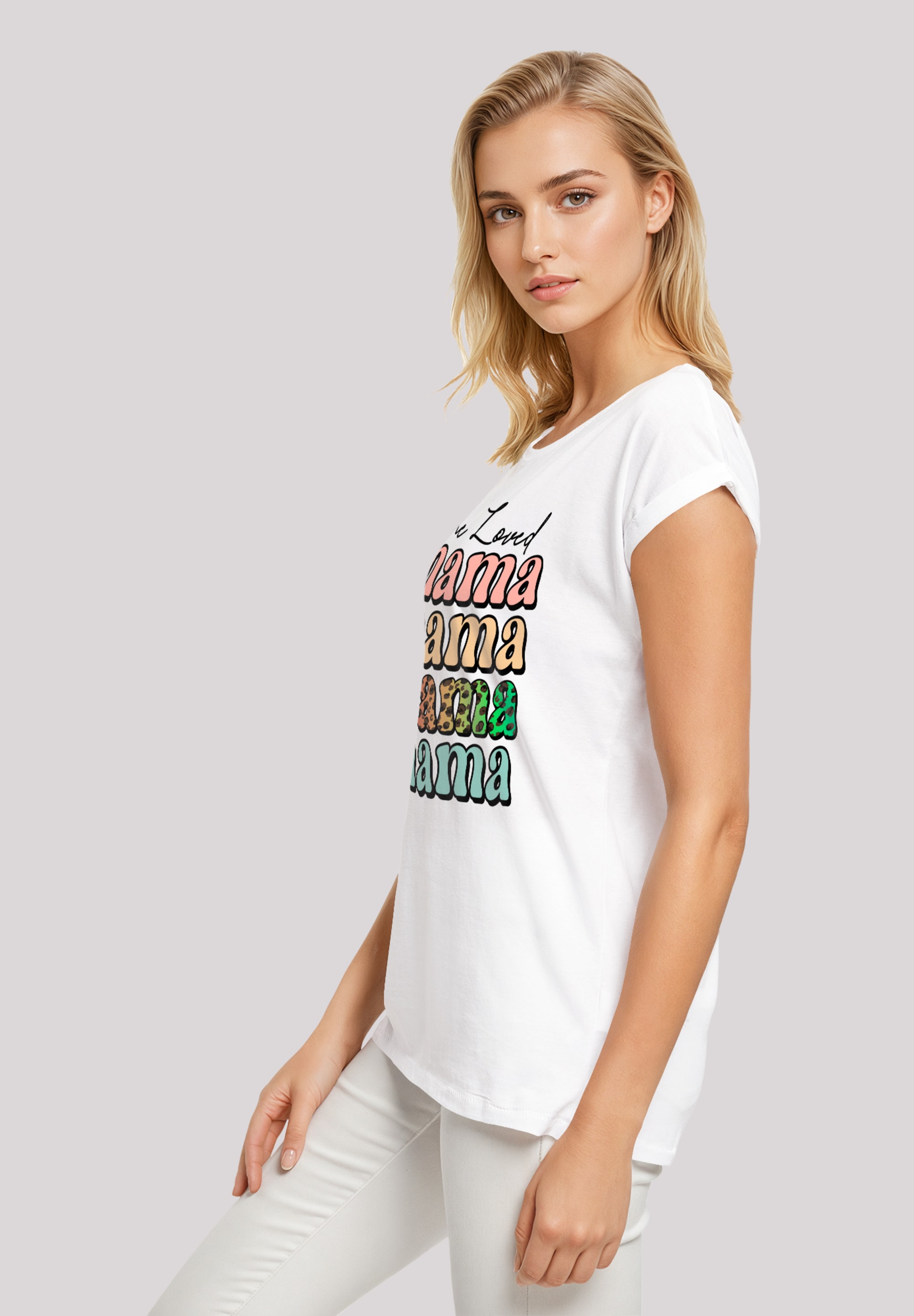 F4NT4STIC T-Shirt »Mothers Day Mama Typography Leopard Print Pastel«, Premium Qualität