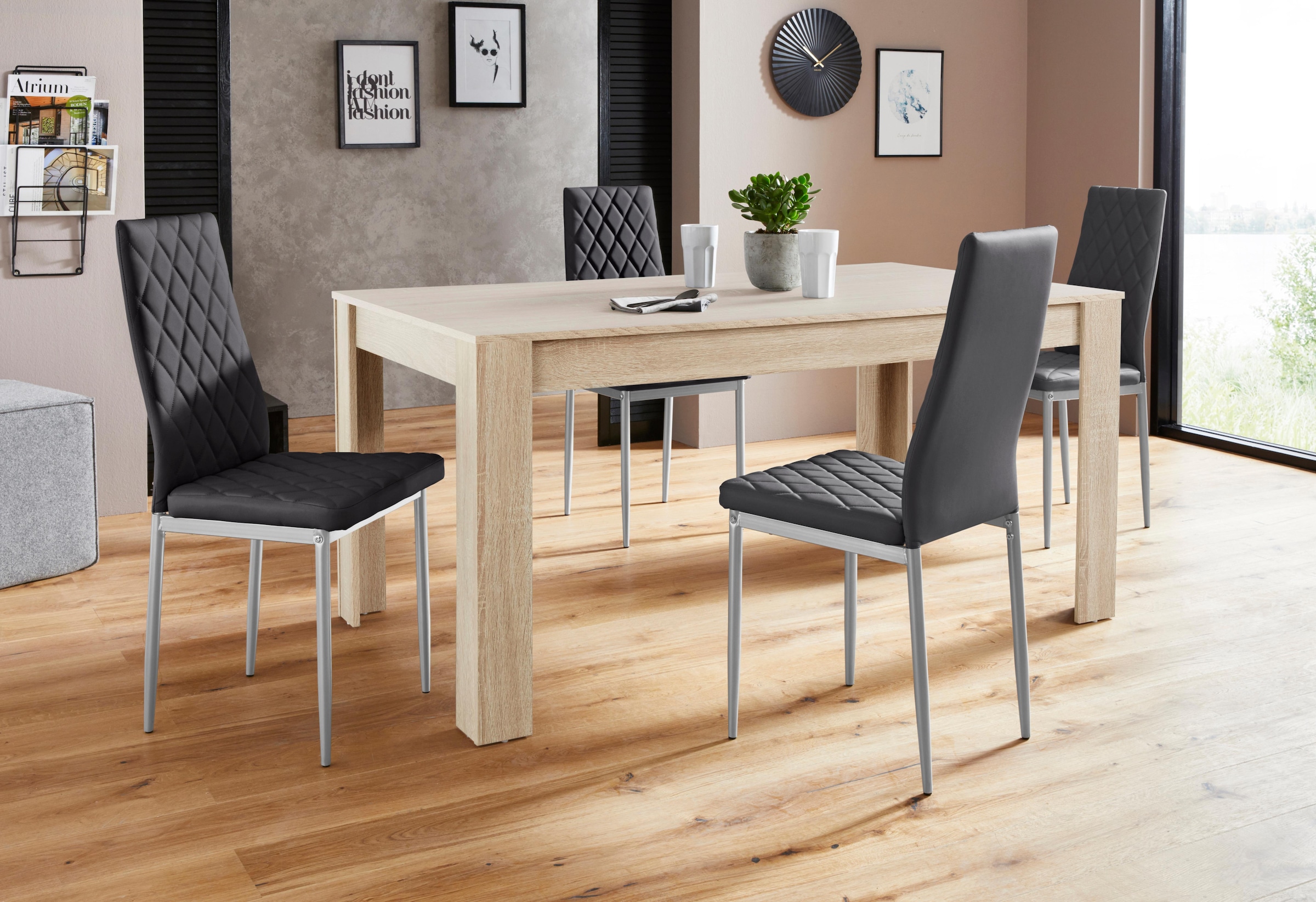 INOSIGN Essgruppe "Lynn160/Brooke" Set, 5 Stk. tlg. Tisch mit 4 Stühlen günstig online kaufen