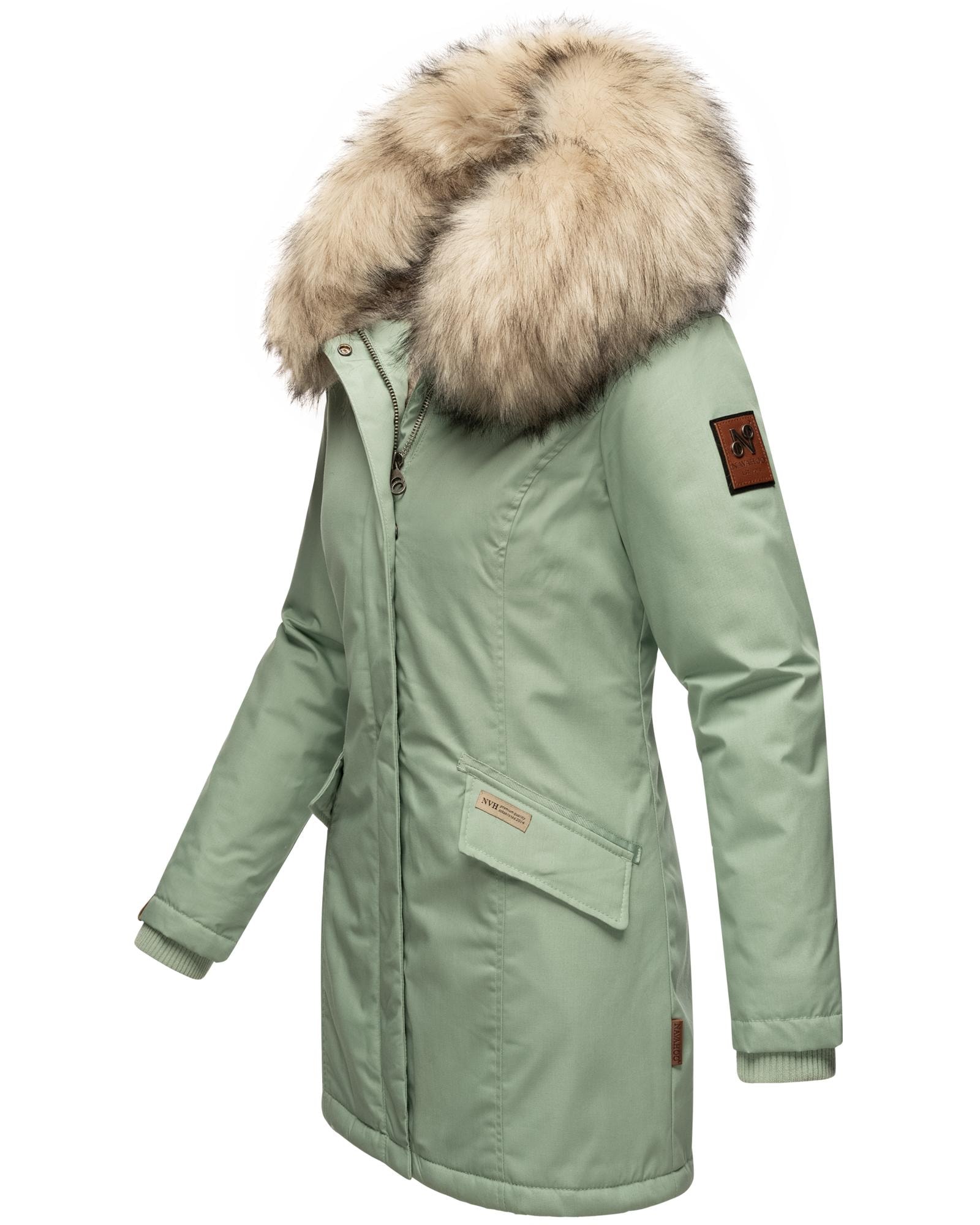 Navahoo Wintermantel »Cristal«, stylischer Damen Winterparka mit Kunstfell-Kapuze