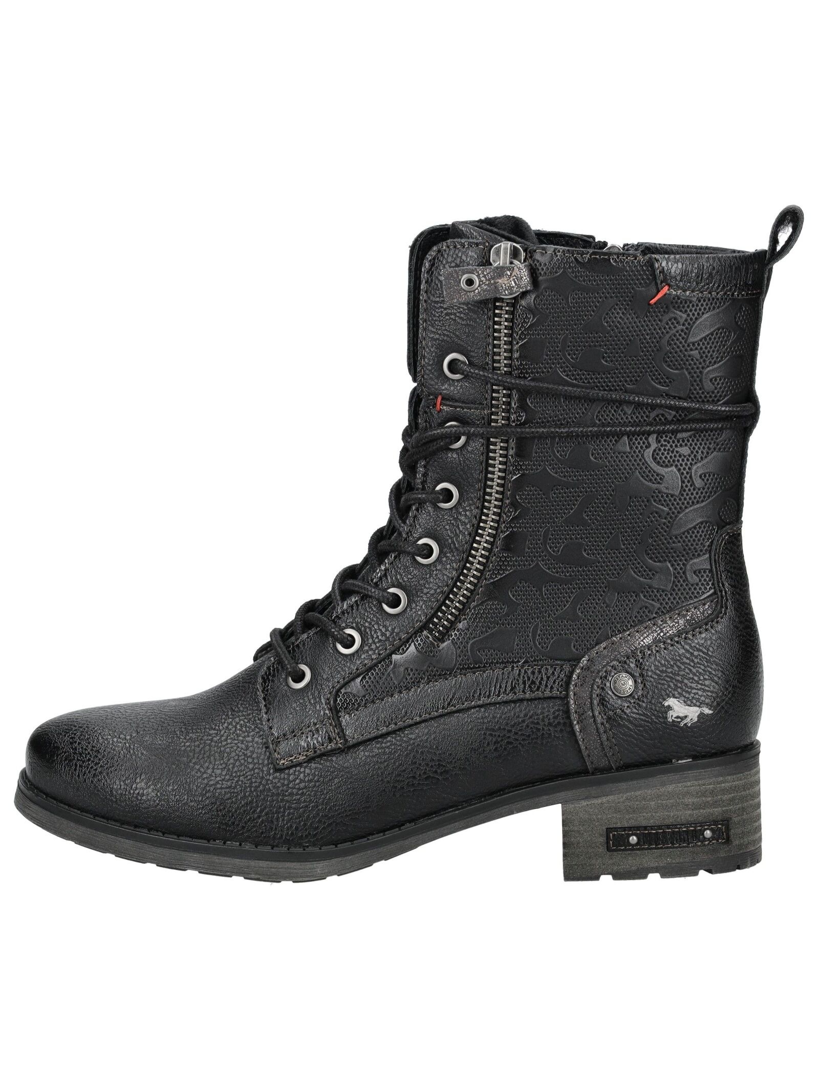 Mustang Shoes Schnürstiefelette "Mustang Shoes Stiefelette Lederimitat/Text günstig online kaufen