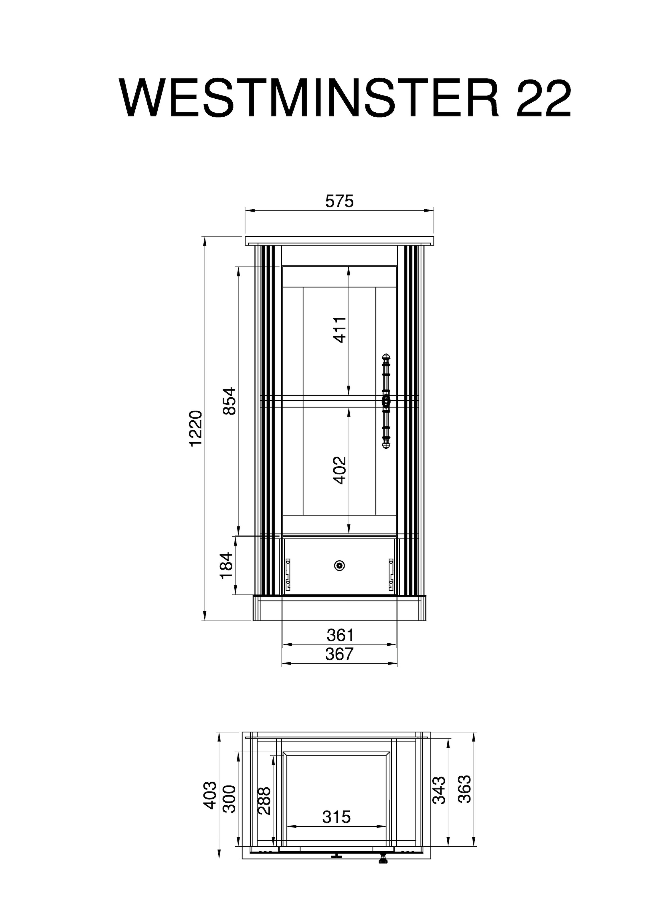 St.), affaire Wohnwand im Home »Westminster«, 3 romantischen (Set, | Landhausstil BAUR