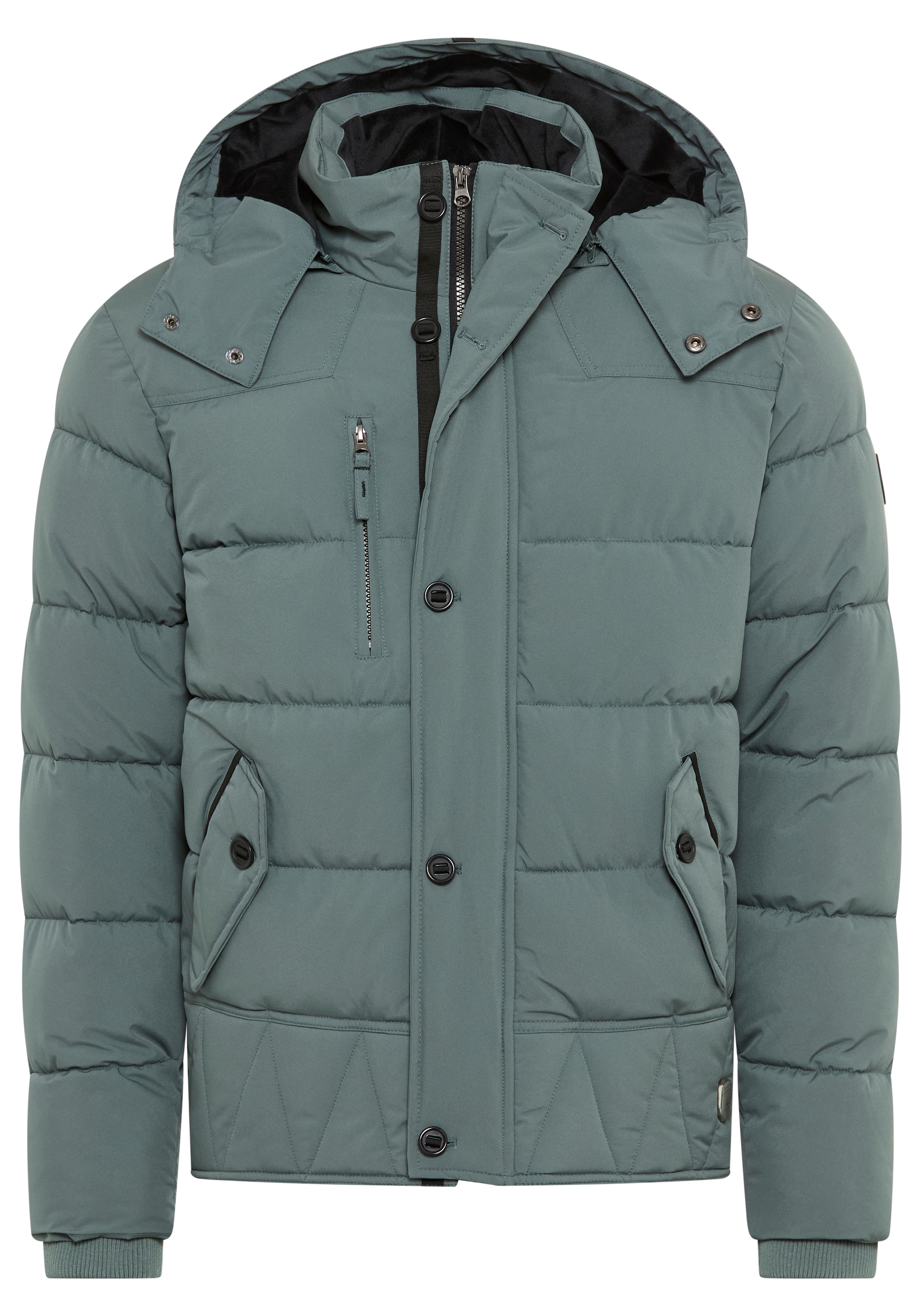 Bruno Banani Steppjacke, mit Kapuze, für Übergangswetter, wasserabweisend, taillierter Schnitt