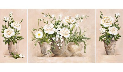 Home affaire Kunstdruck »Rosen Bouquet«, (Set), 3er Set, 132/59 cm kaufen