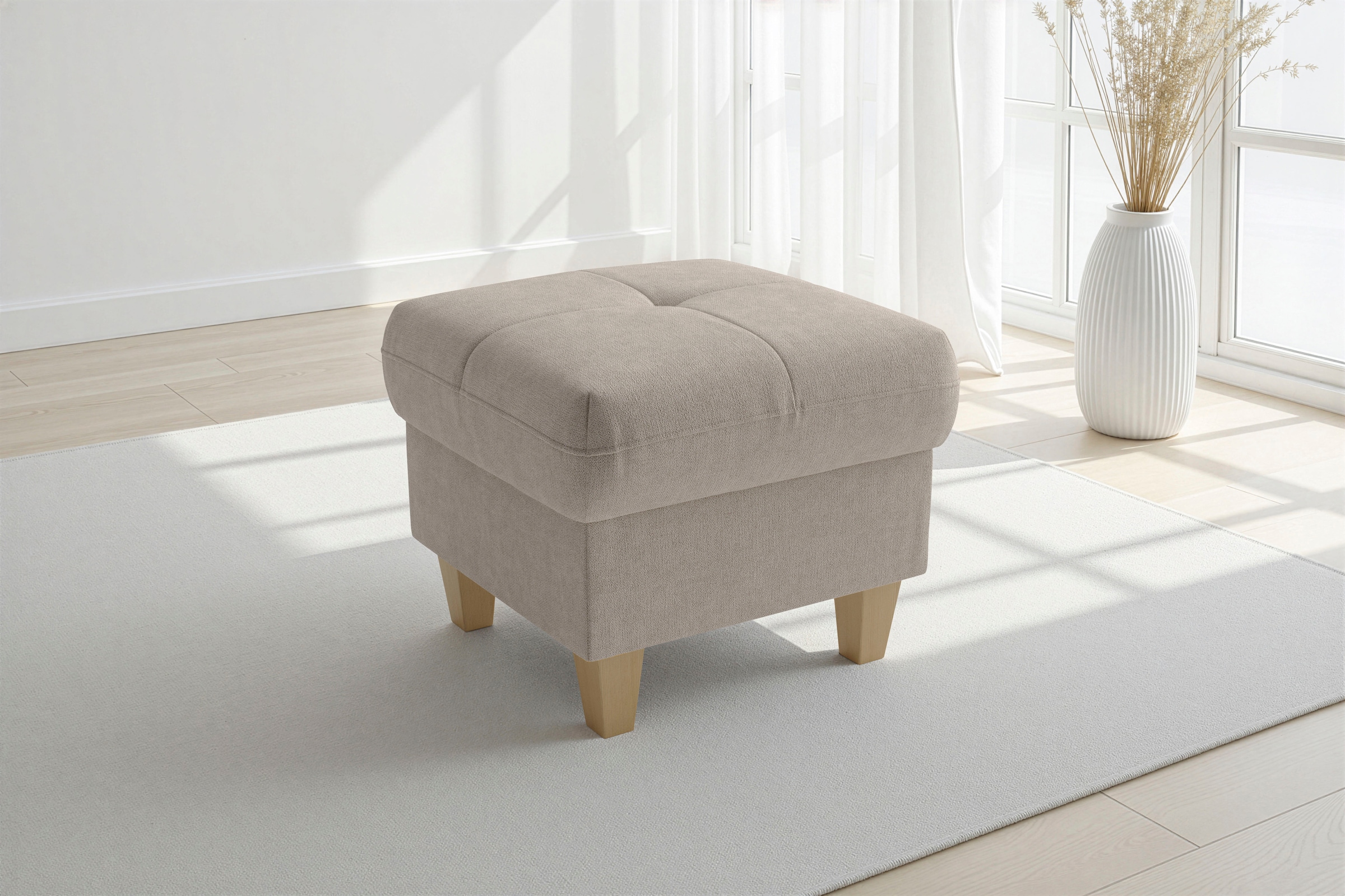 sit&more Polsterhocker "Pamela, B: 58 cm" 1 Stk. tlg. verschiedene Farben und Stoffe, bis 120 kg belastbar