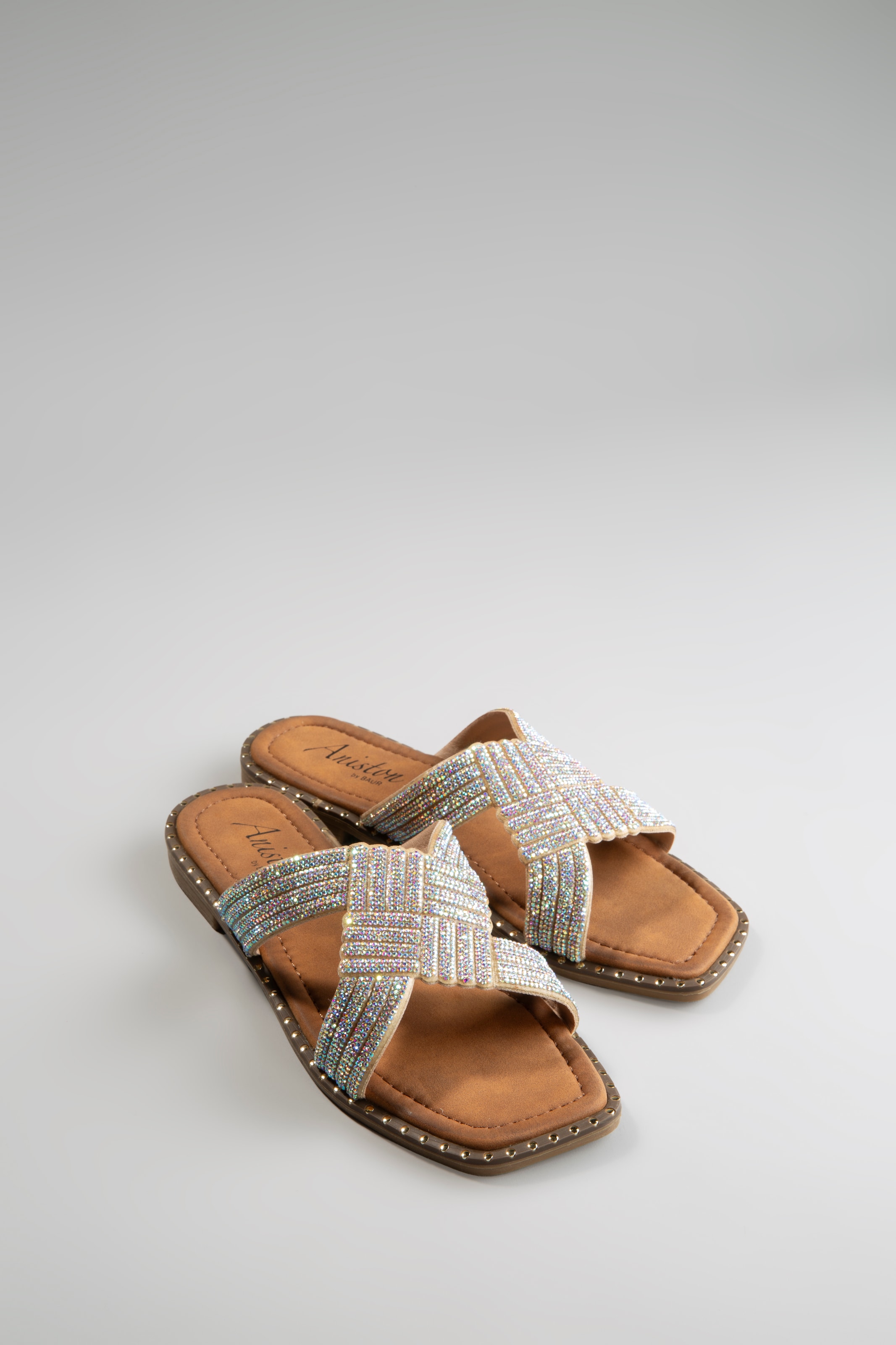 Aniston SHOES Pantolette, Flat, Sommerschuh, Strandschuh, Glitzersteine - NEUE KOLLEKTION
