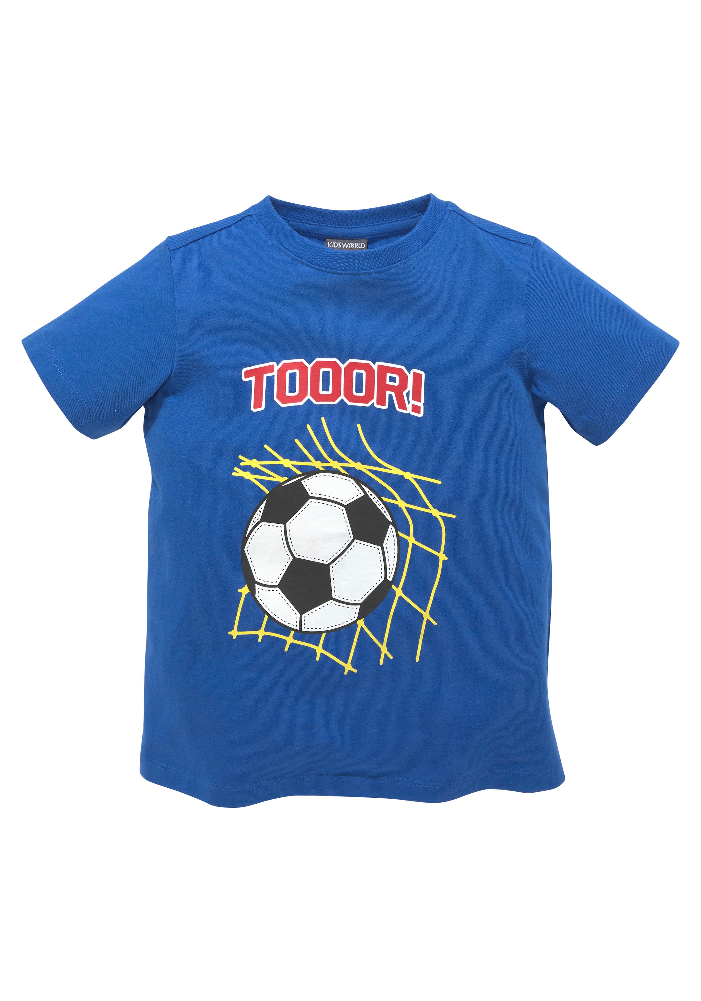 KIDSWORLD T-Shirt »Fußball-Print: TOOOR«, Kurzarm, Basic-Passform, mit Statements/Sprüchen