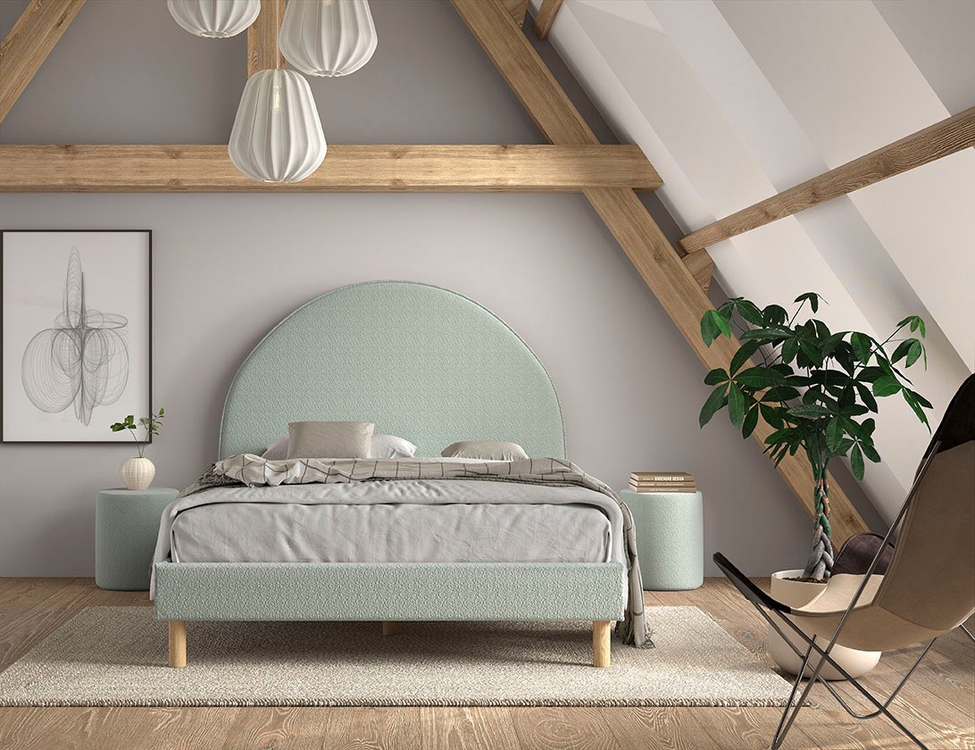 Vipack Schlafzimmer-Set "Moon, best. aus Polsterbett 140/200 und 2 Hocker/N günstig online kaufen