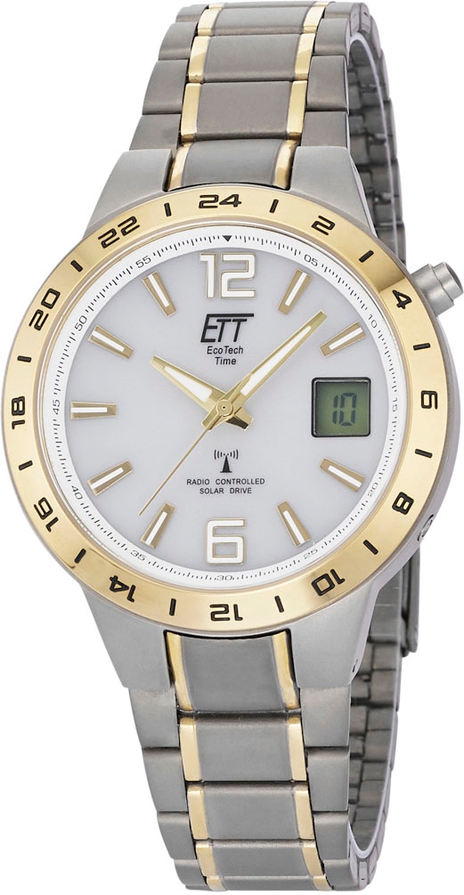 ETT Funkuhr »Aquanaut, EGT-11410-40M«, Armbanduhr, Herrenuhr, Datum, Solar