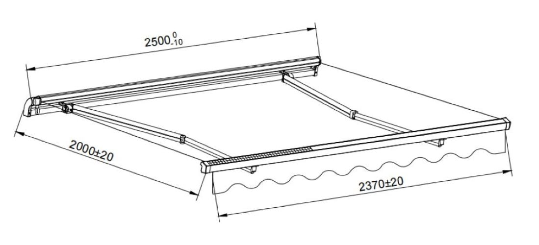 KONIFERA Gelenkarmmarkise »mit LED-Beleuchtung, Ausfall: 200 cm, in verschiedenen Breiten« wasserabweisendes, UV-beständiges, strapazierfähiges Polyester