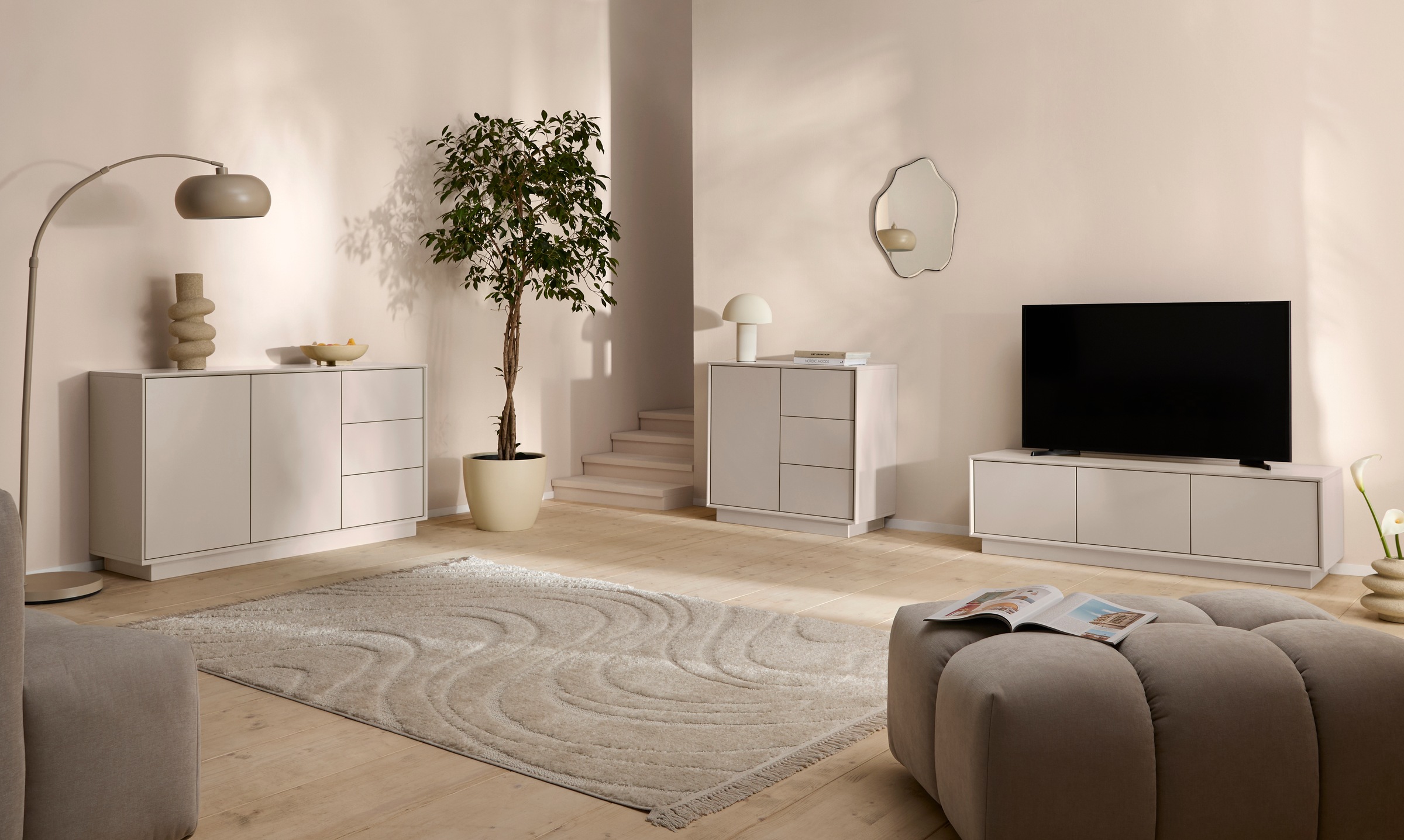 homsy by Ana Johnson Sideboard »Storvia« seidenmatte Lackierung, geräuschlose Soft-Close-Schubladen, B 140 cm