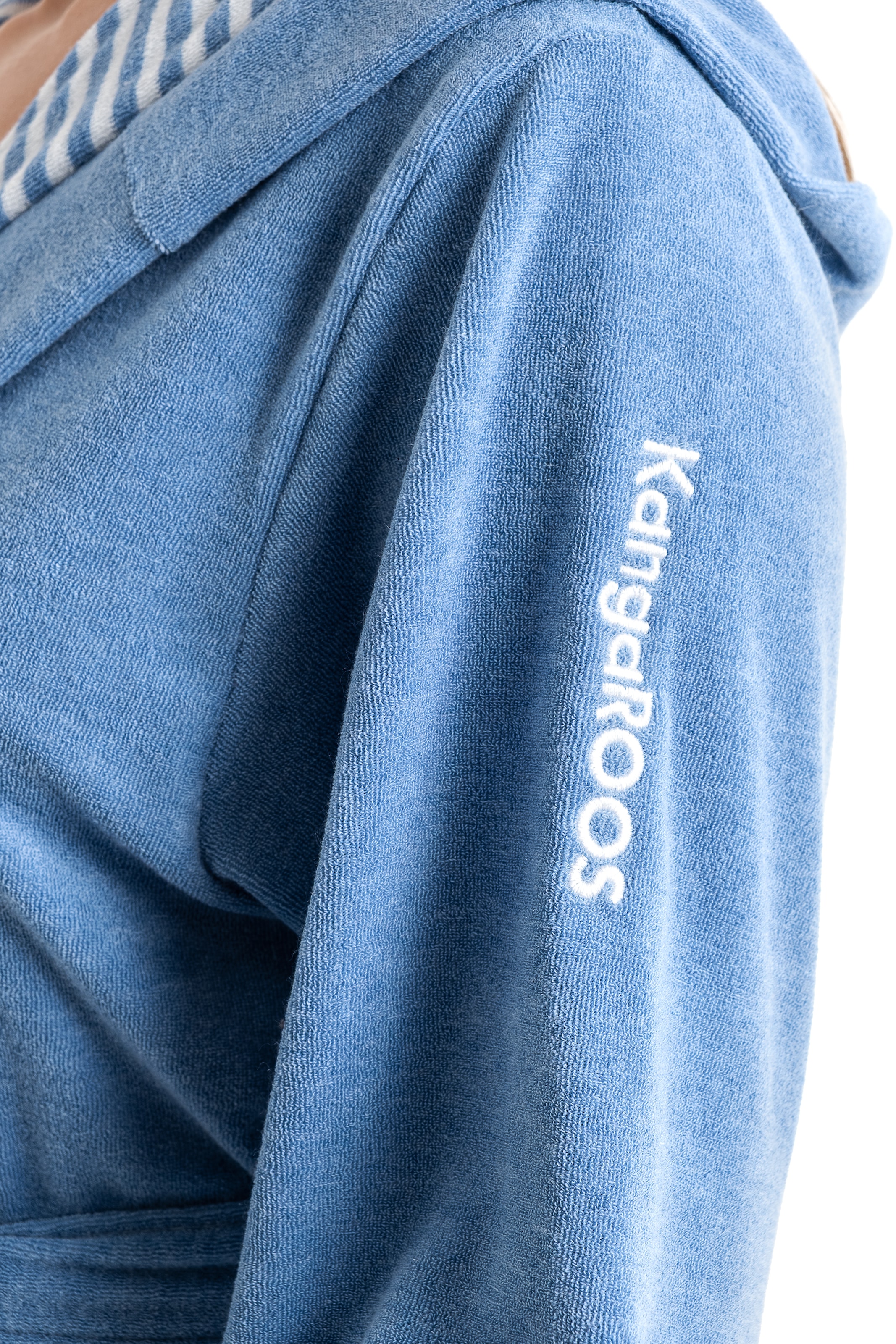 KangaROOS Damenbademantel »Dalia, ideal für Sauna & Spa, Standardlänge & Überlänge«, (1 St.), Uni-Farben mit Streifen, mit Taschen, XS-3XL, auch in extra lang
