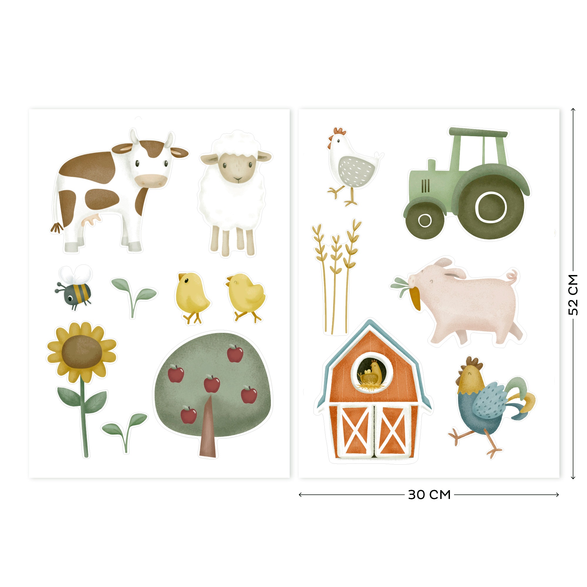 LITTLE DUTCH Wandsticker »Little Farm«, (Set), Selbstklebend (2x - 42x30cm)