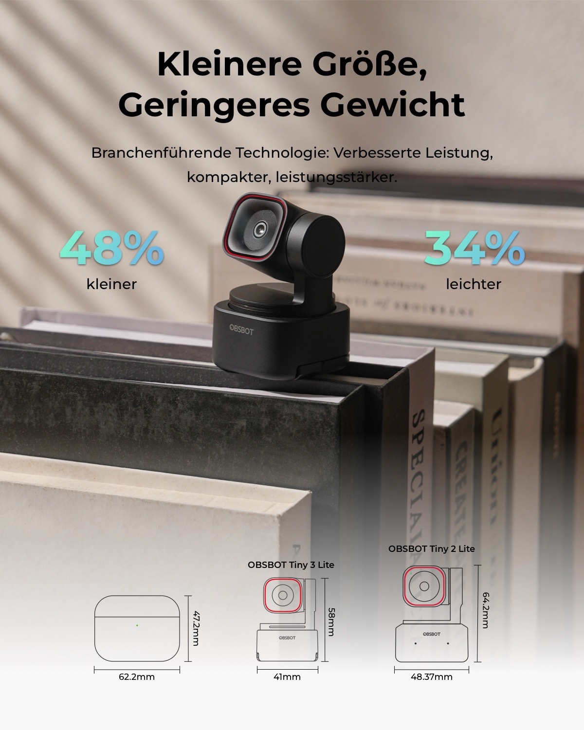 OBSBOT Webcam »TINY 3 Lite« 4K Ultra HD