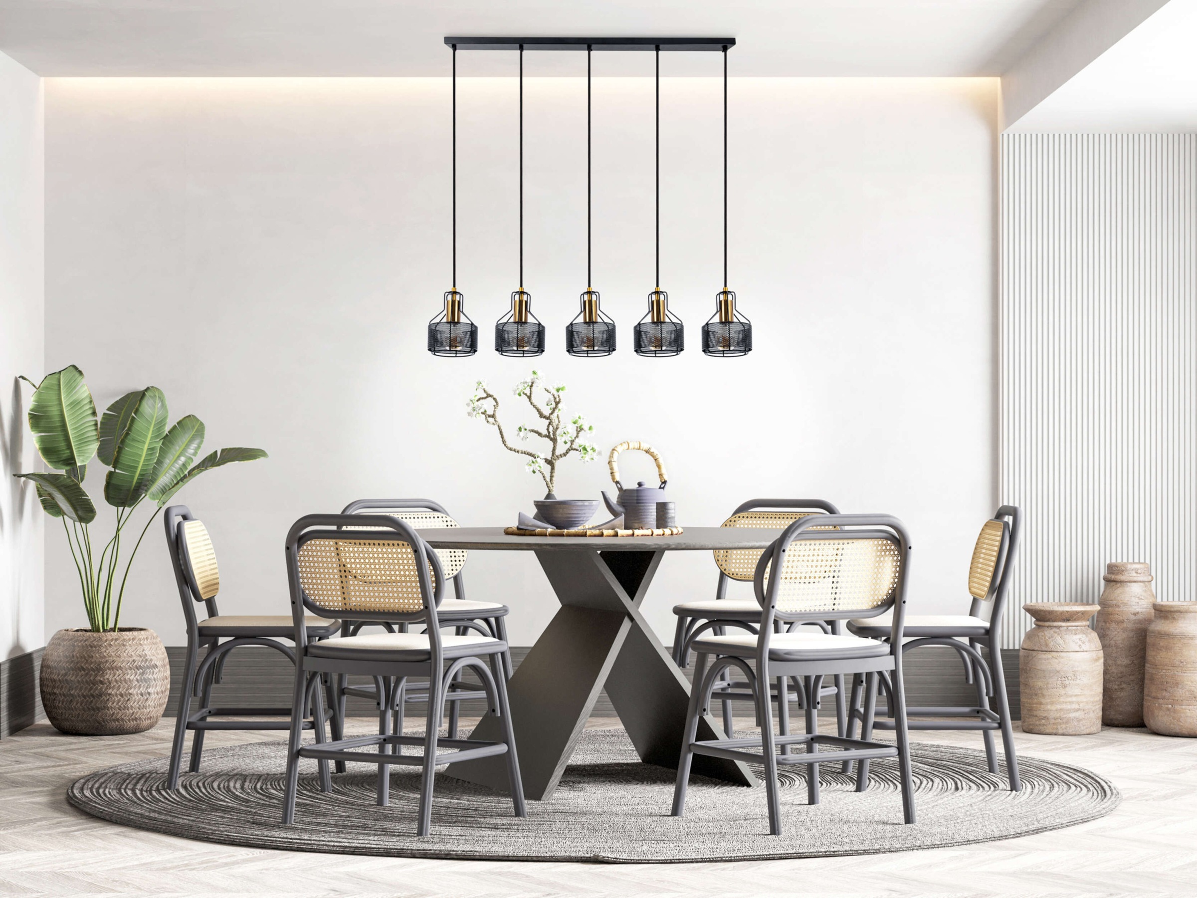 näve LED Pendelleuchte »FORO«, Leuchtmittel E27 | ohne Leuchtmittel, schwarz/golden