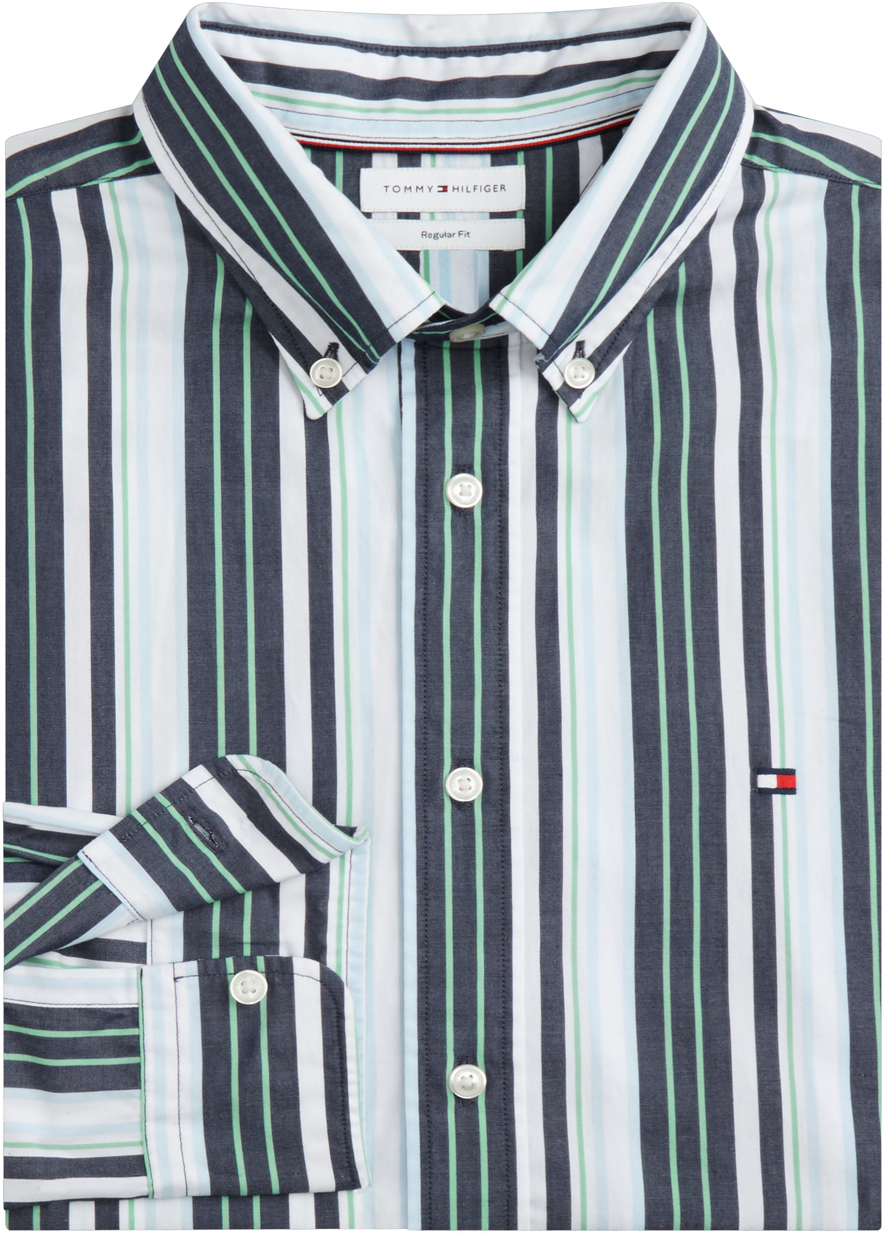 Tommy Hilfiger Langarmhemd »POPLIN MULTI STPE SHIRT« Regular Fit