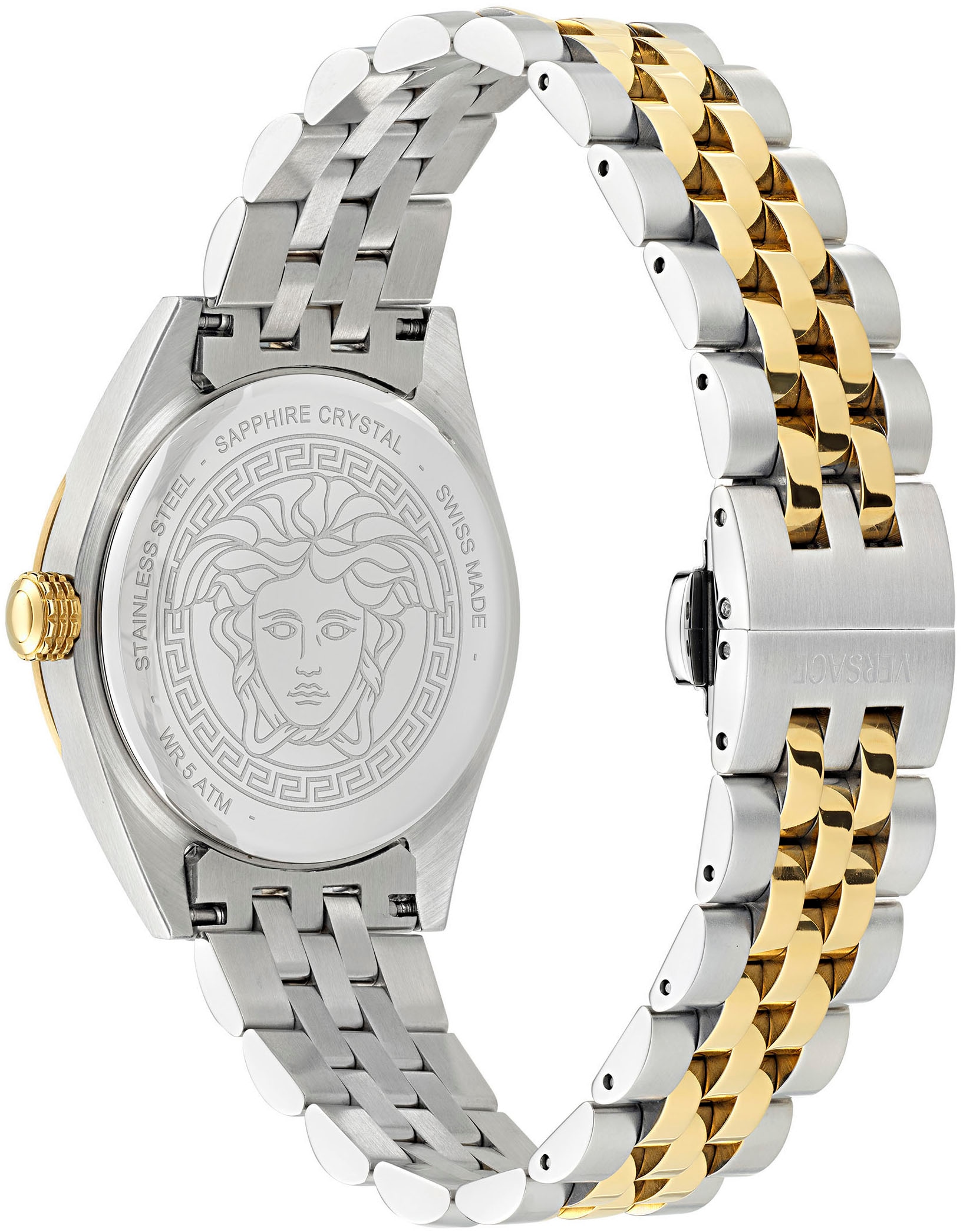 Versace »V-CODE« Armbanduhr, Damenuhr, Saphirglas, Swiss Made, Leuchtindizes , analog