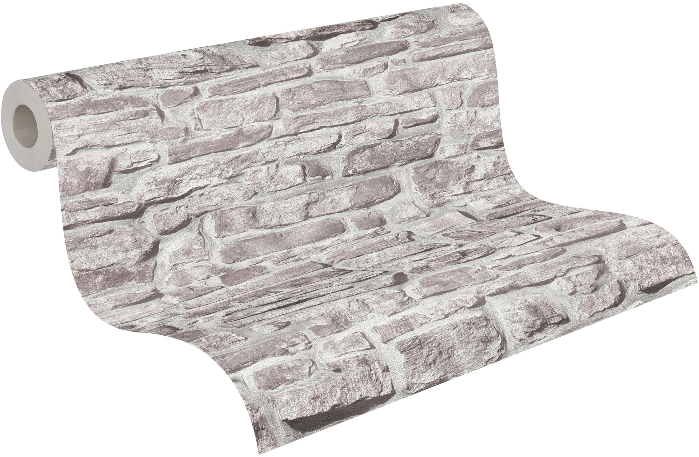 A.S. Création Vliestapete »Bricks & Stones Stein«, matt-gemustert-neutral, Steintapete Natursteintapete Tapeten Wohnzimmer Schlafzimmer Küche