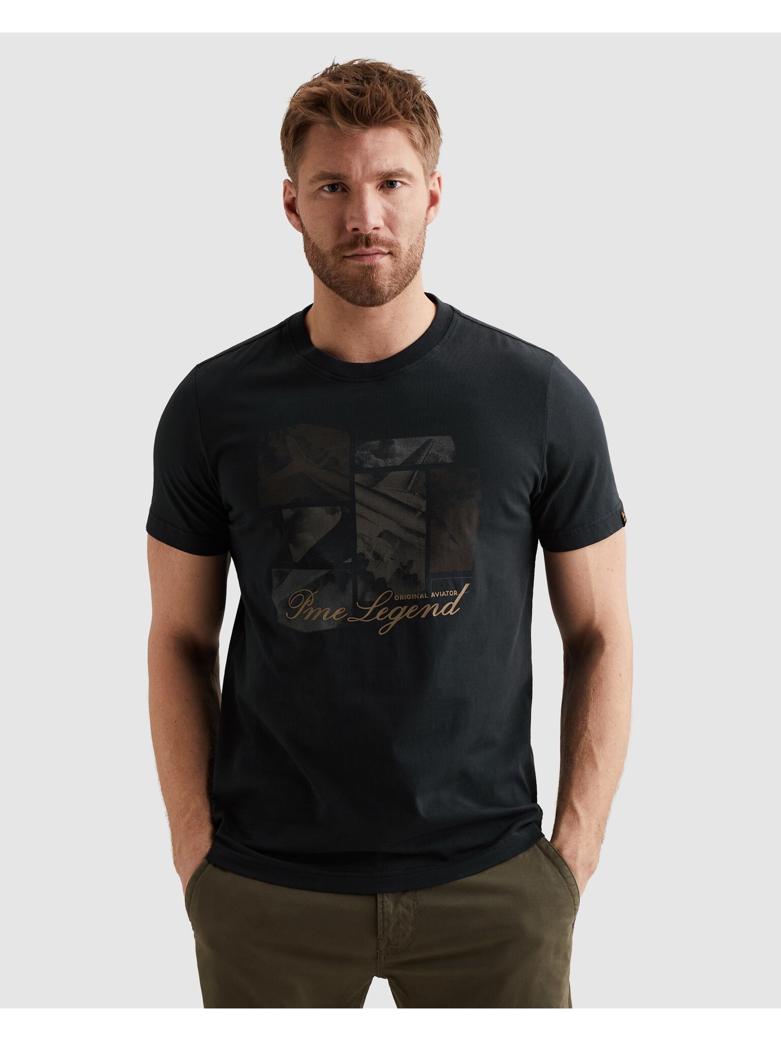 PME LEGEND T-Shirt "Short sleeve r-neck single jersey fotoprint" mit Logo Print