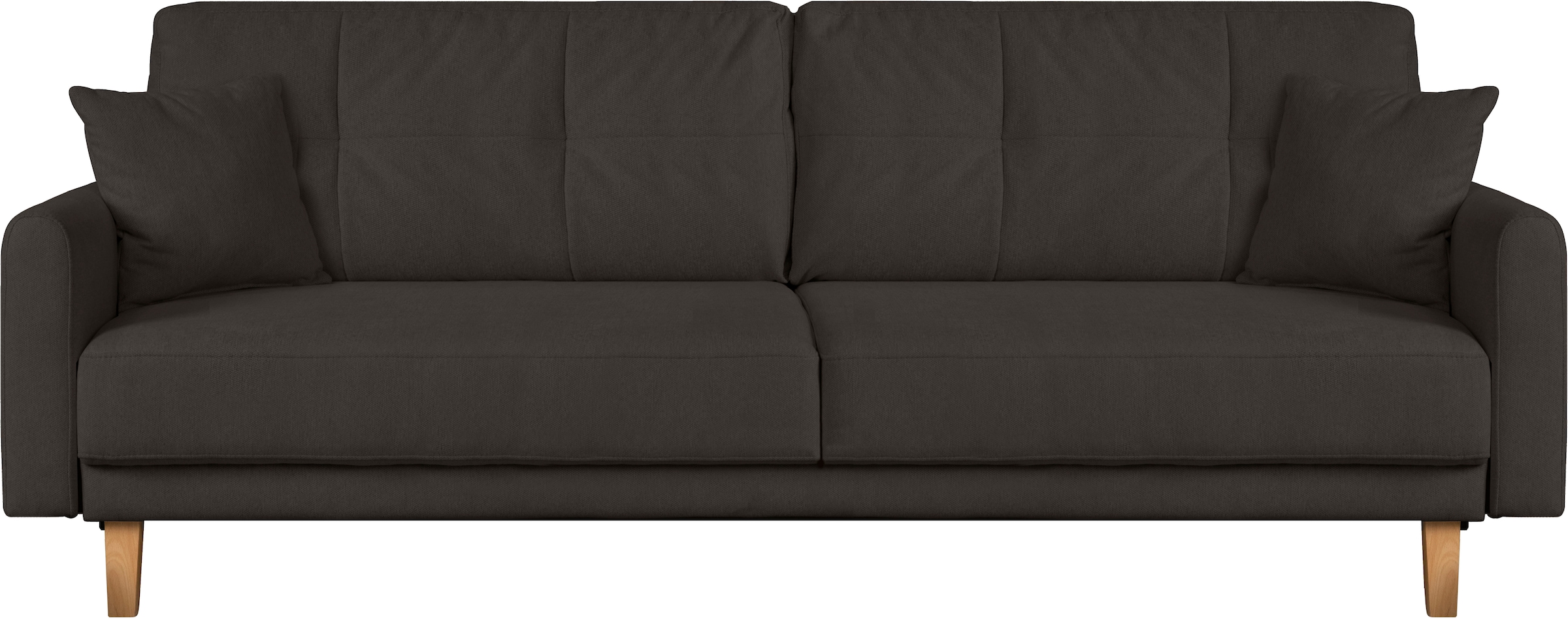 Home affaire 3-Sitzer »TRIPLO optionale Schlafsofa mit Bettkasten, Maße B/T/H: 215/100/89 cm«, Wahlweise Bettfunktion - Liegefläche 145x191 cm, Rücken-, Zierkissen