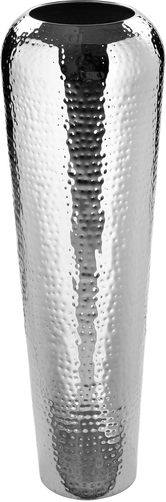 Fink Dekovase "TUTZI, mit gehämmerter Struktur" Vase aus Metall, vernickelt, Bodenvase