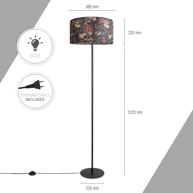 Paco Home Stehlampe »Luca Flower«, Standlampe Stoff Lampenschirm Wohnzimmer  Textil Schirm Blumen Muster im Sale | BAUR