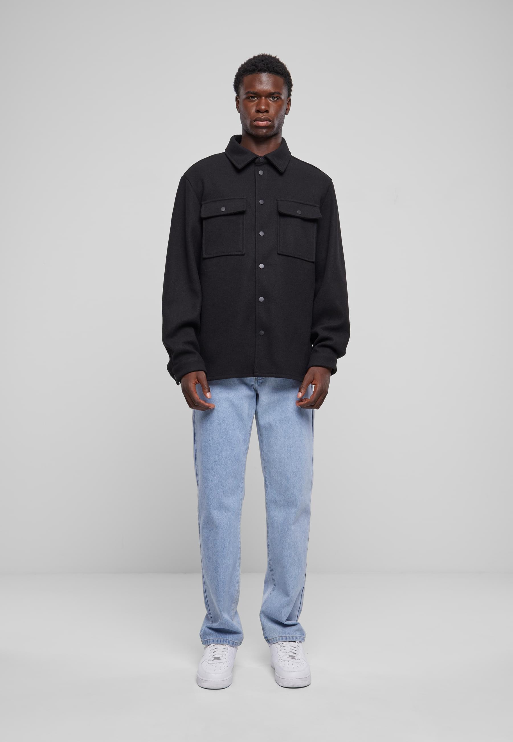 URBAN CLASSICS Langarmhemd »Urban Classics Herren Plain Overshirt«, (1 tlg.)