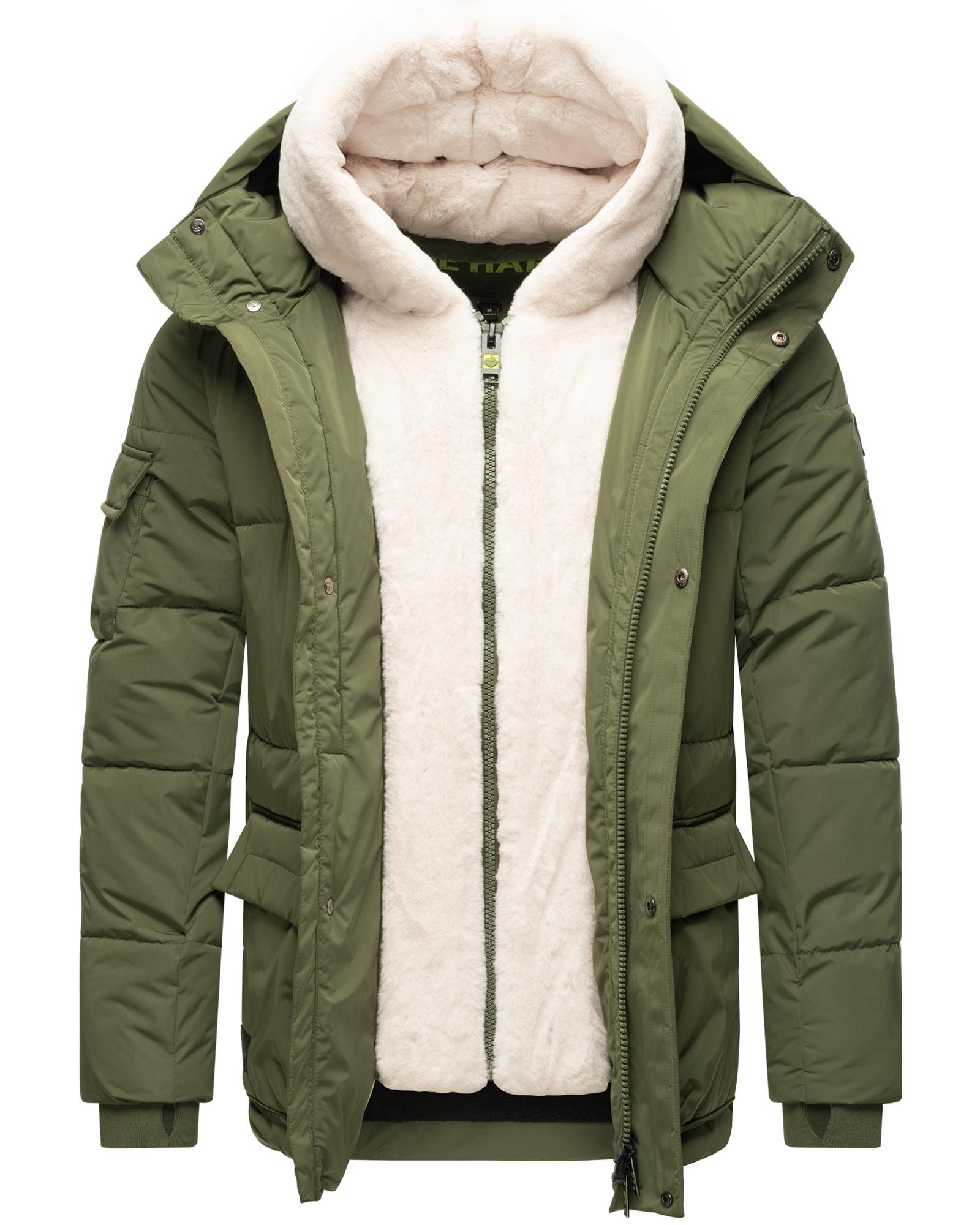 Stone Harbour Winterjacke »Lauroo XX«, mit Kapuze, urbane Herren Steppjacke mit kuscheligem Teddyfleece