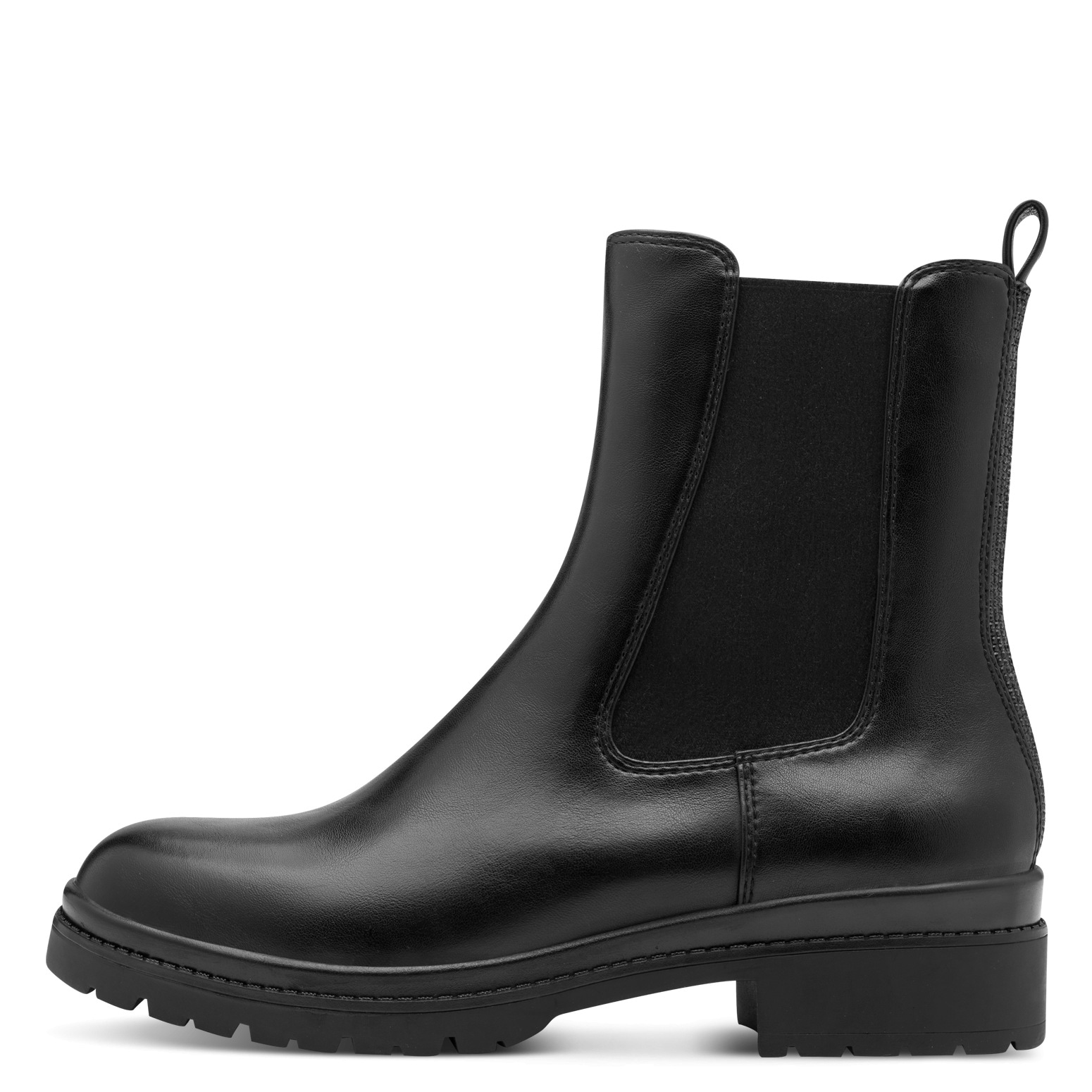 Tamaris Chelseaboots, Blockabsatz, Basic, Stiefelette in veganer Verarbeitung