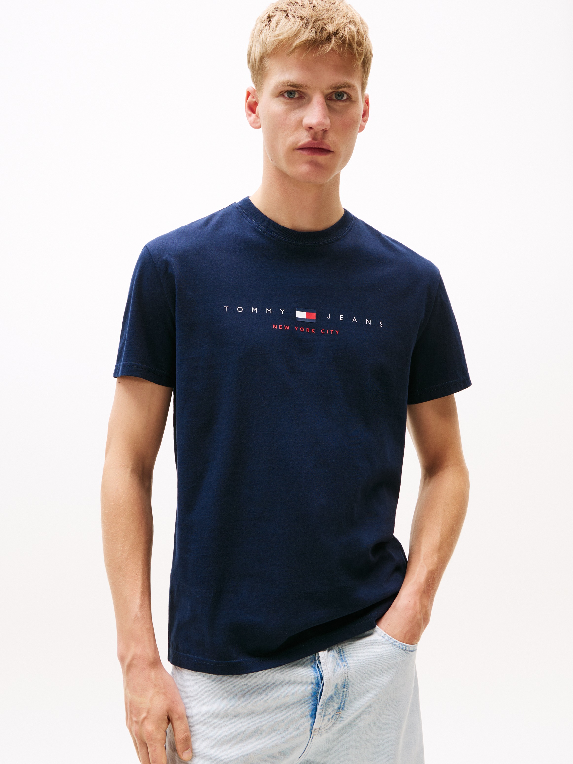 Tommy Jeans T-Shirt "TJM REG FLAG LINEAR SS TEE EXT", Mit Rundhalsausschnit günstig online kaufen