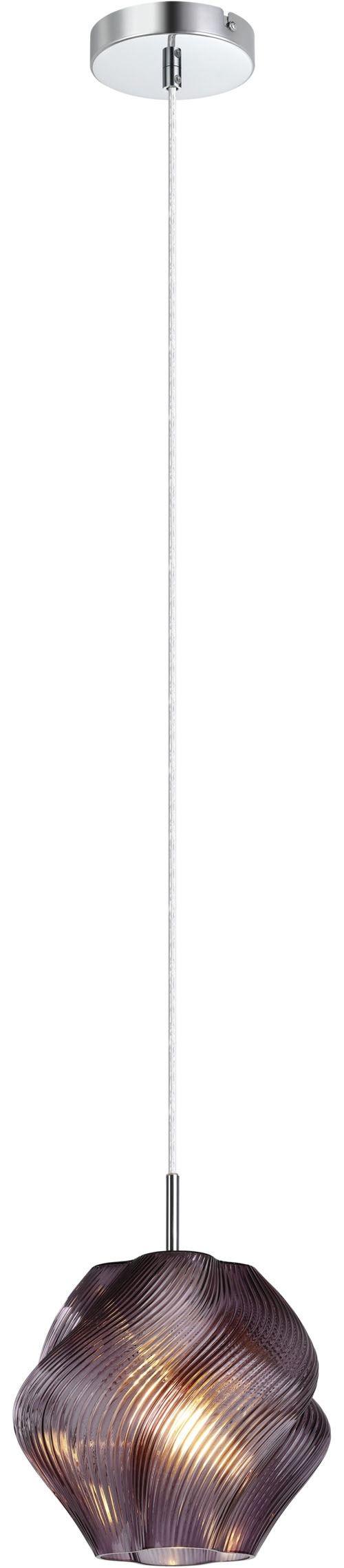 EGLO Hängeleuchte »VICENNE« E27 1 Stk. Pendelleuchte, chrom Glas, Lampe, Hängelampe, Ø 22 cm, Wohnzimmer