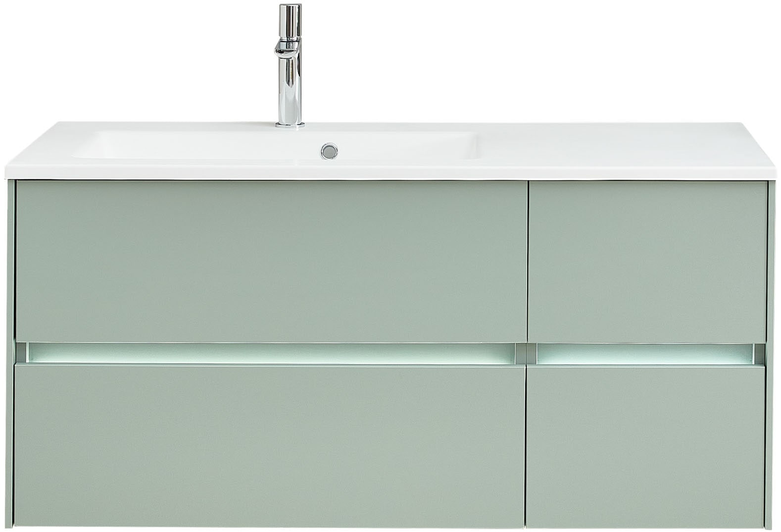 Thumbnail - Saphir Waschtisch "Solid-Surface-Waschtisch mit Unterschrank Serie 6010,vormontiert,113cm" 2 Stk. tlg. Waschplatz, 4 Sch...