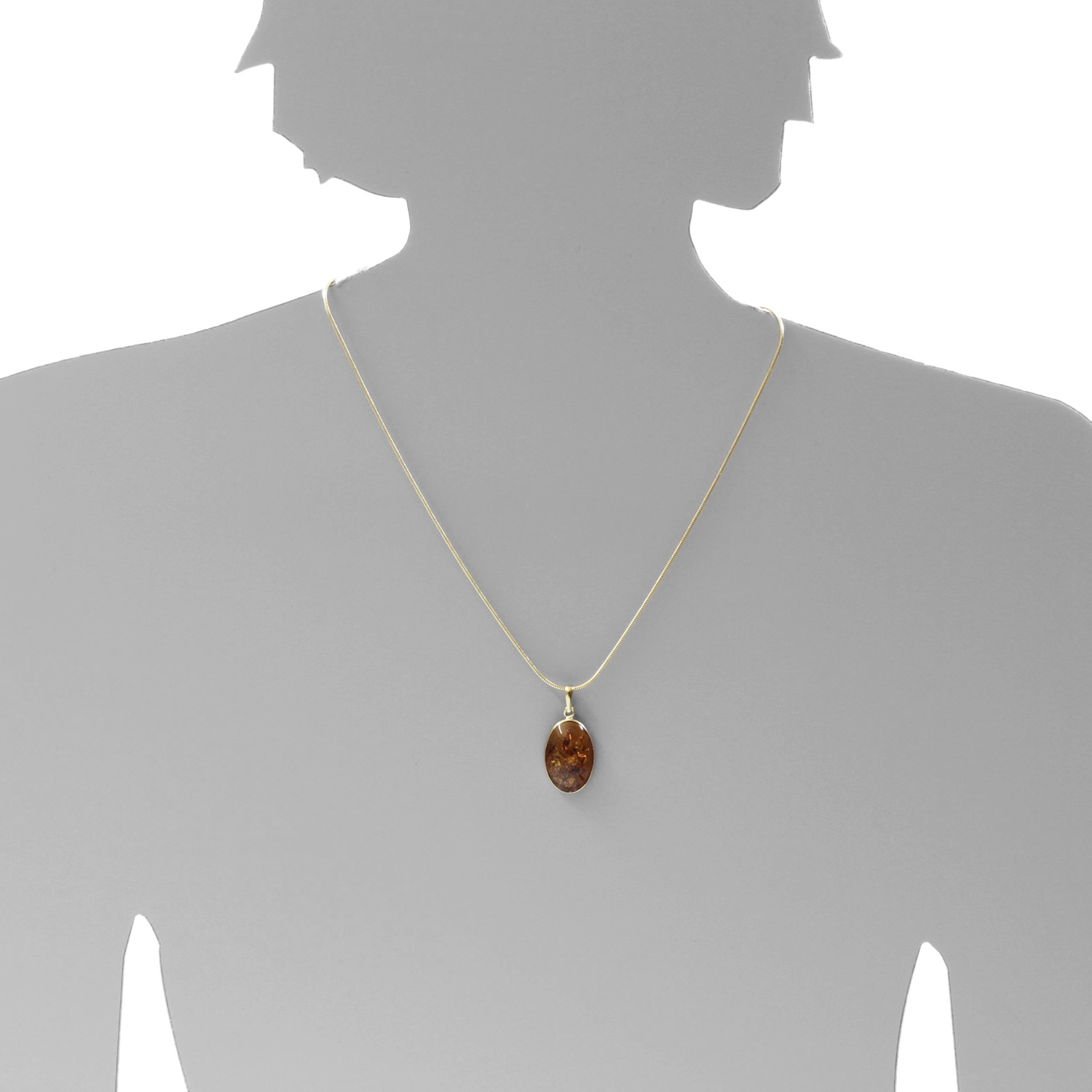 OSTSEE-SCHMUCK Kette mit Anhänger »Ostsee-Schmuck Kette mit Anhänger Classic 24x16«, (2 tlg.)