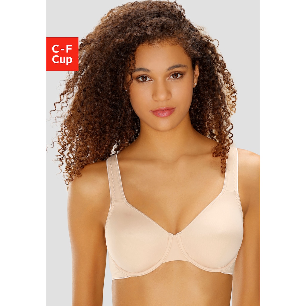 LASCANA Minimizer-BH, mit Bügel und nahtlosen Cups, aus seidiger Microfaser, Basic Dessous