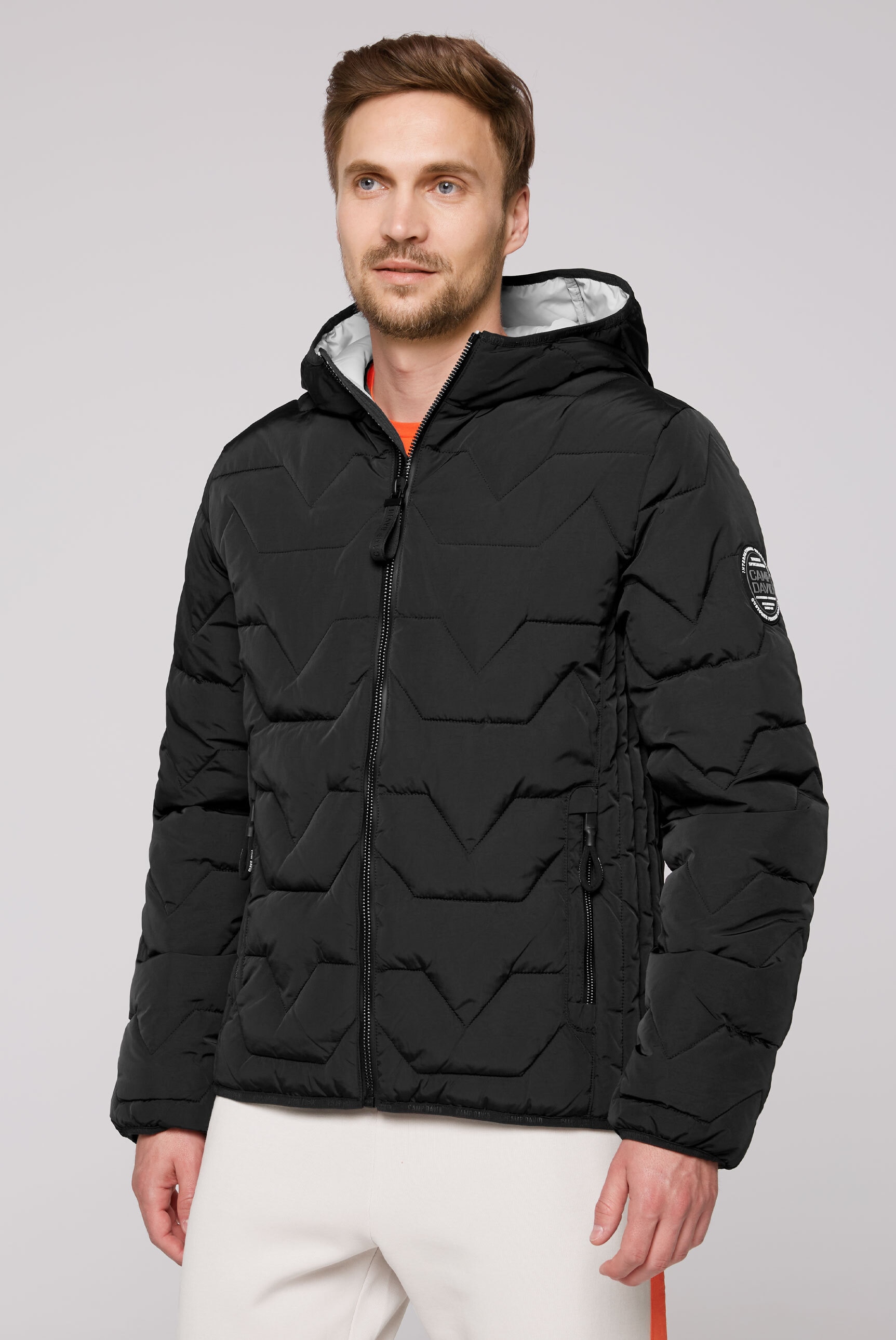 CAMP DAVID Winterjacke, mit Kapuze, mit elastischem Saumabschluss