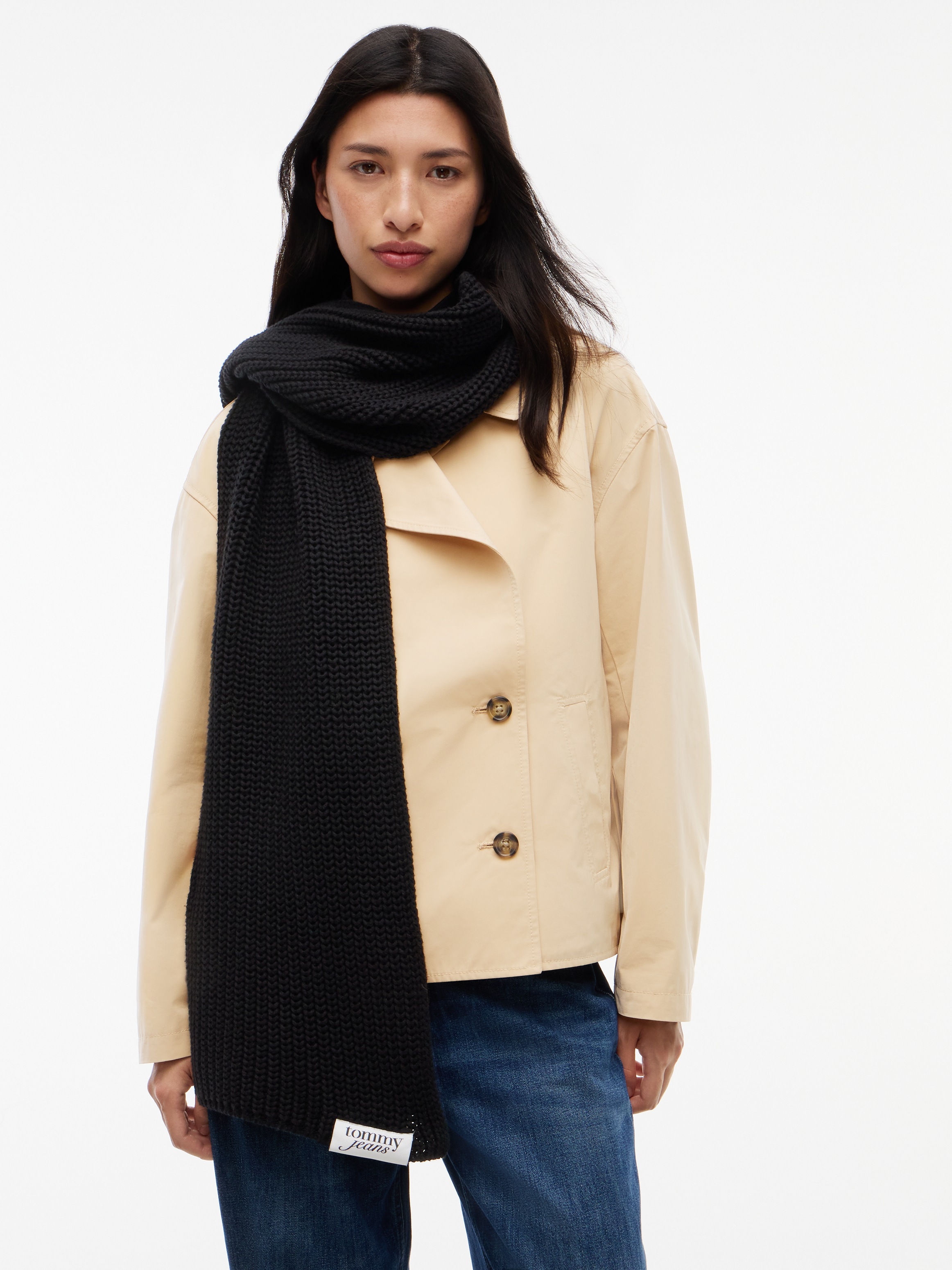 Tommy Jeans 1100000002199 »TJW SCRIPT« aus grobem Rippstrick mit Logo-Label